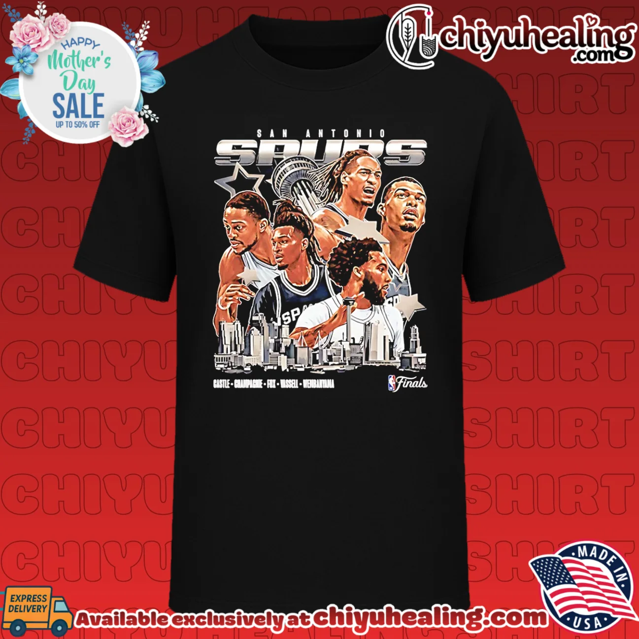 San Antonio Spurs NBA Finals 2026 Collage skyline