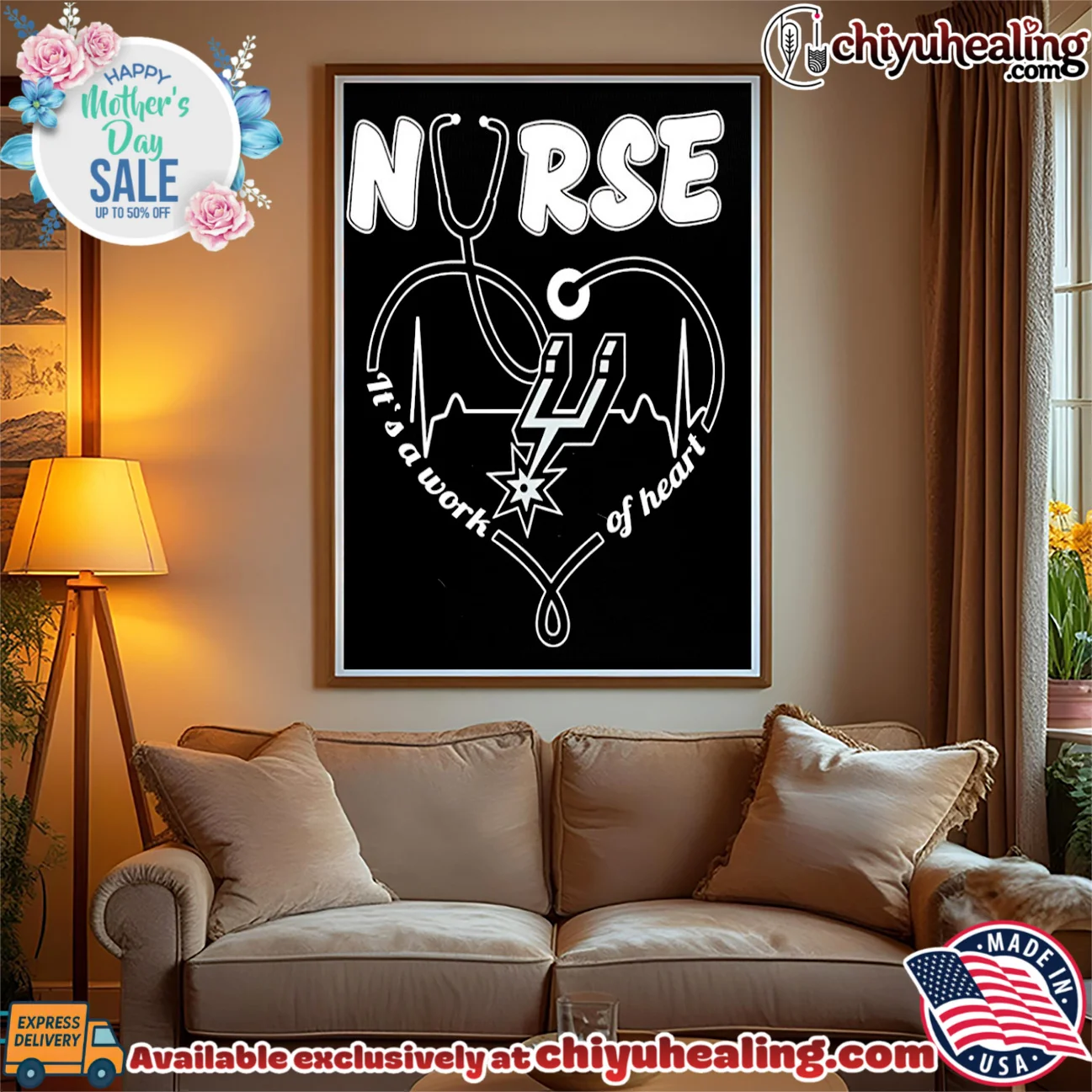 San Antonio Spurs nurse it's a work of heart prime shirt & hoodie | IP Merchandise San Antonio Spurs nurse it's a work of heart