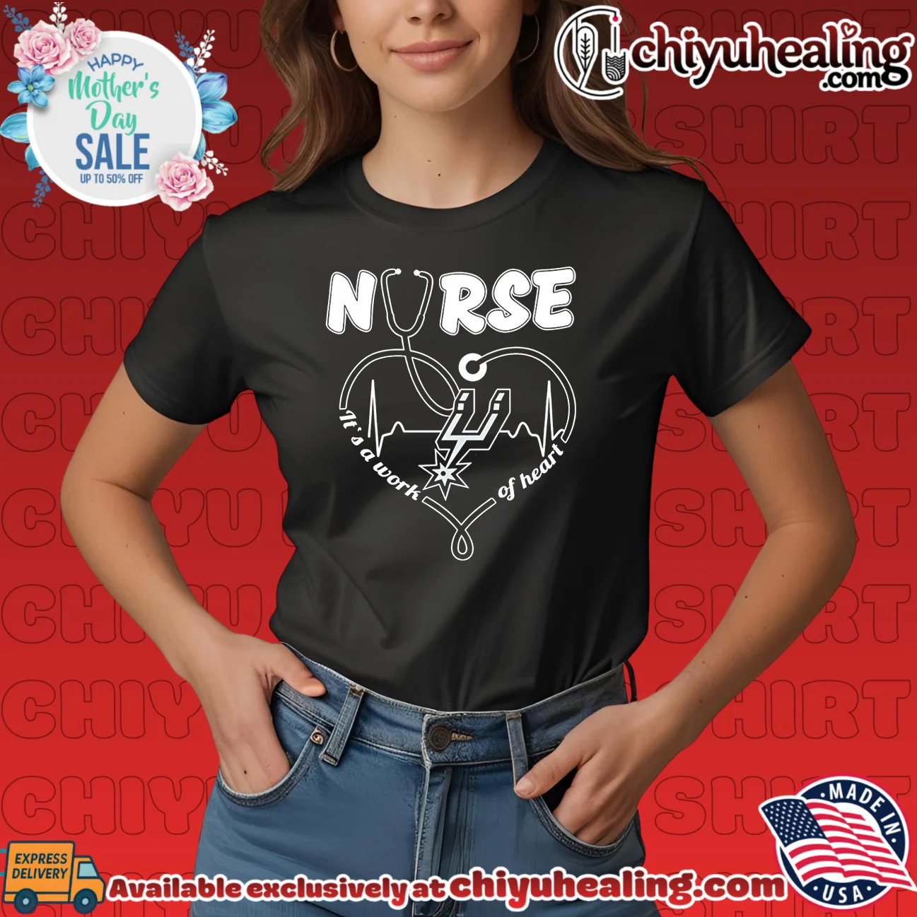 San Antonio Spurs nurse it's a work of heart prime shirt & hoodie | IP Merchandise San Antonio Spurs nurse it's a work of heart