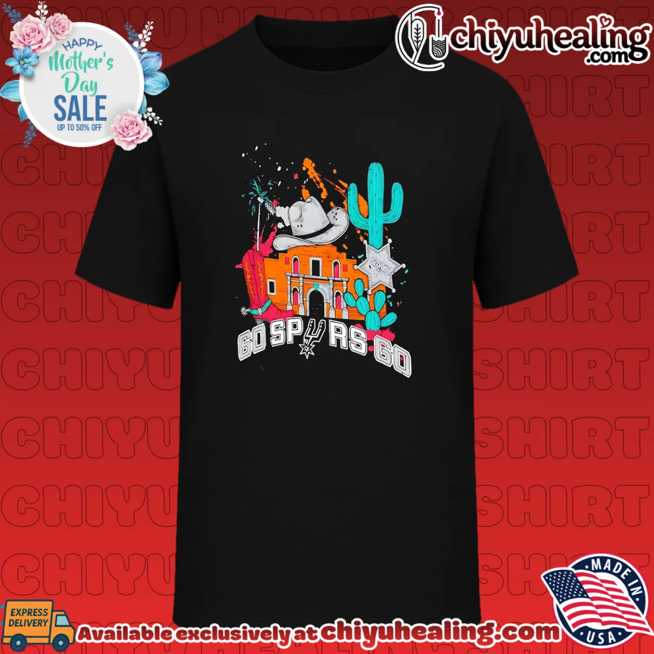 San Antonio Spurs remember the Spurs colorful Alamo graphic