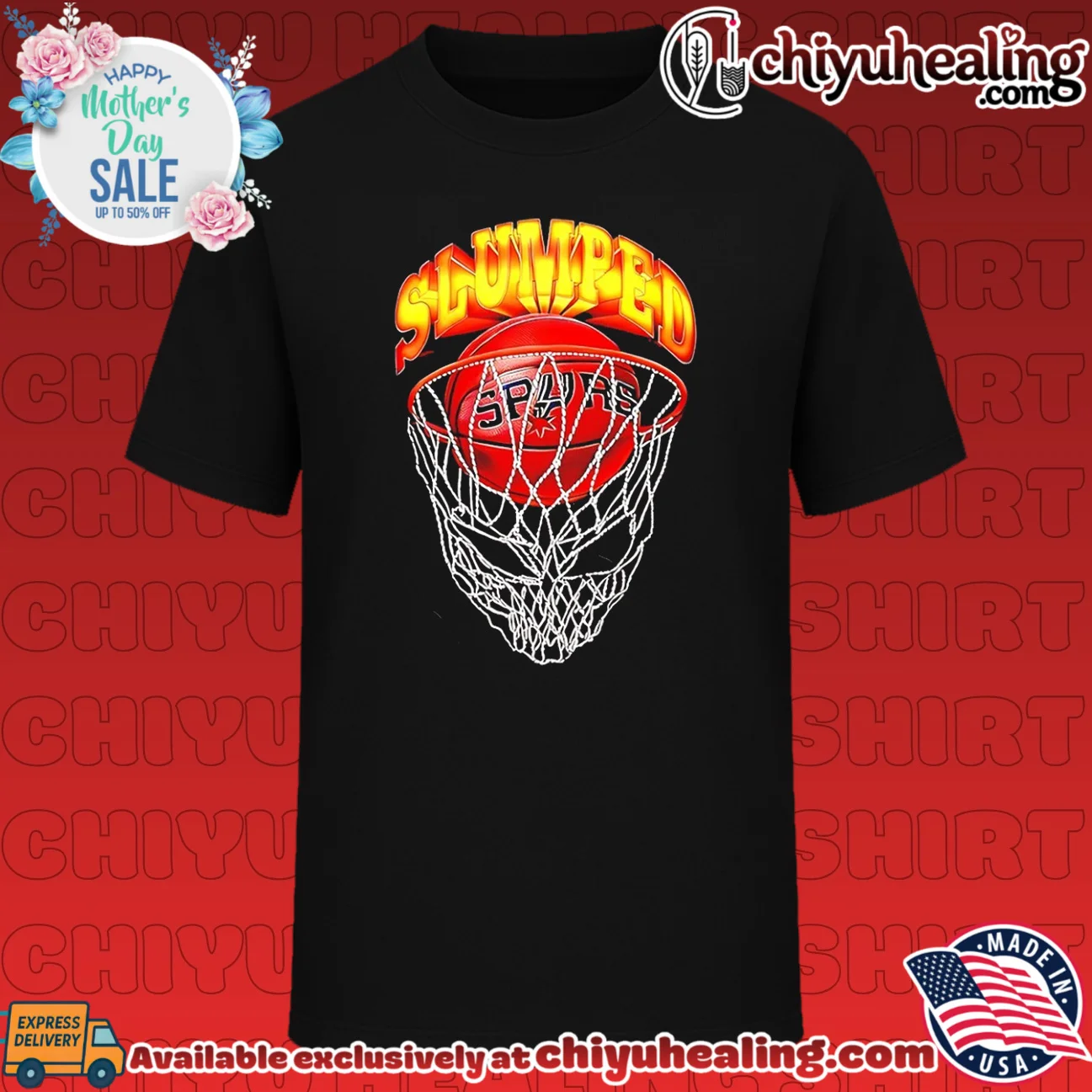 San Antonio Spurs Slumped Basketball Graphic shirt