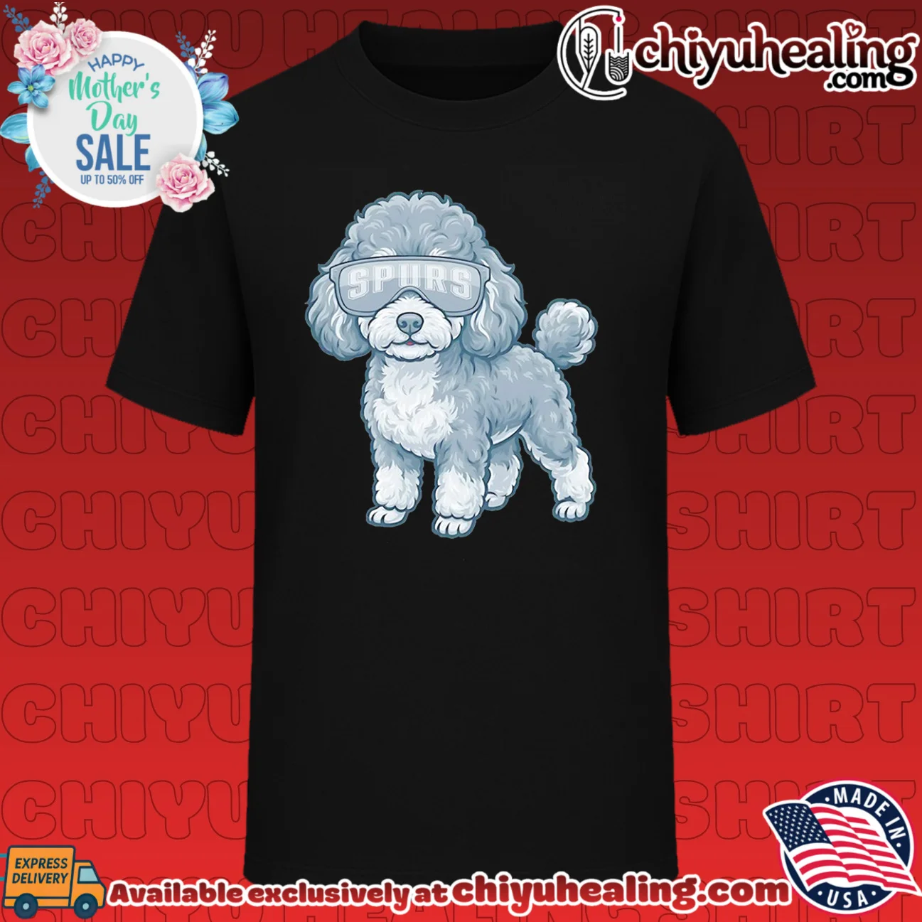San Antonio Spurs Teacup Poodle cartoon