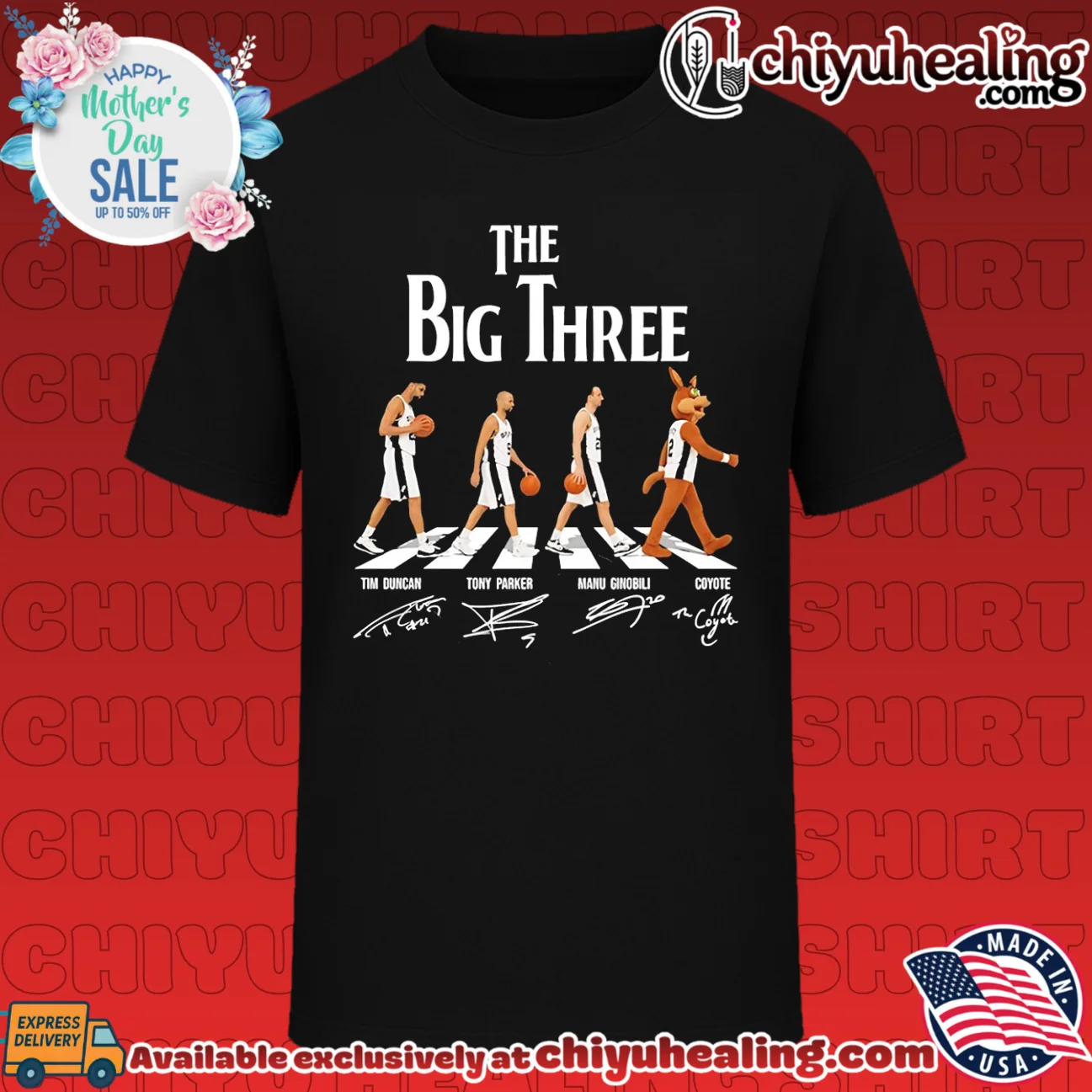 San Antonio Spurs the Big Three Abbey Road signature