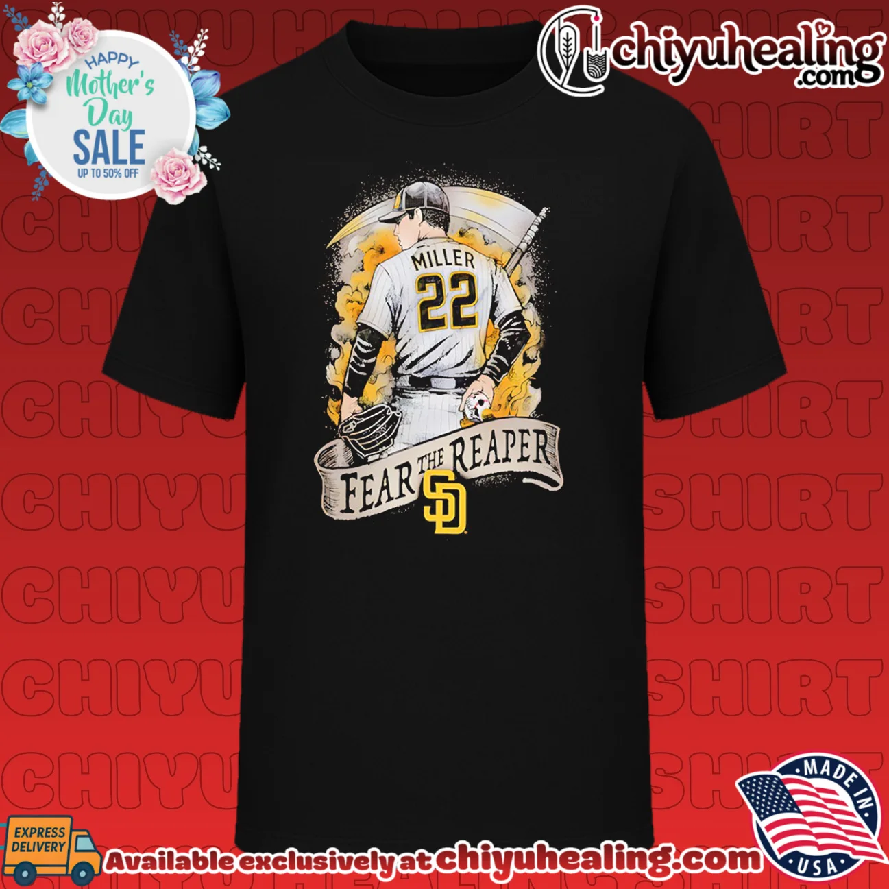 San Diego Padres Mason Miller Brown Fear the Reaper