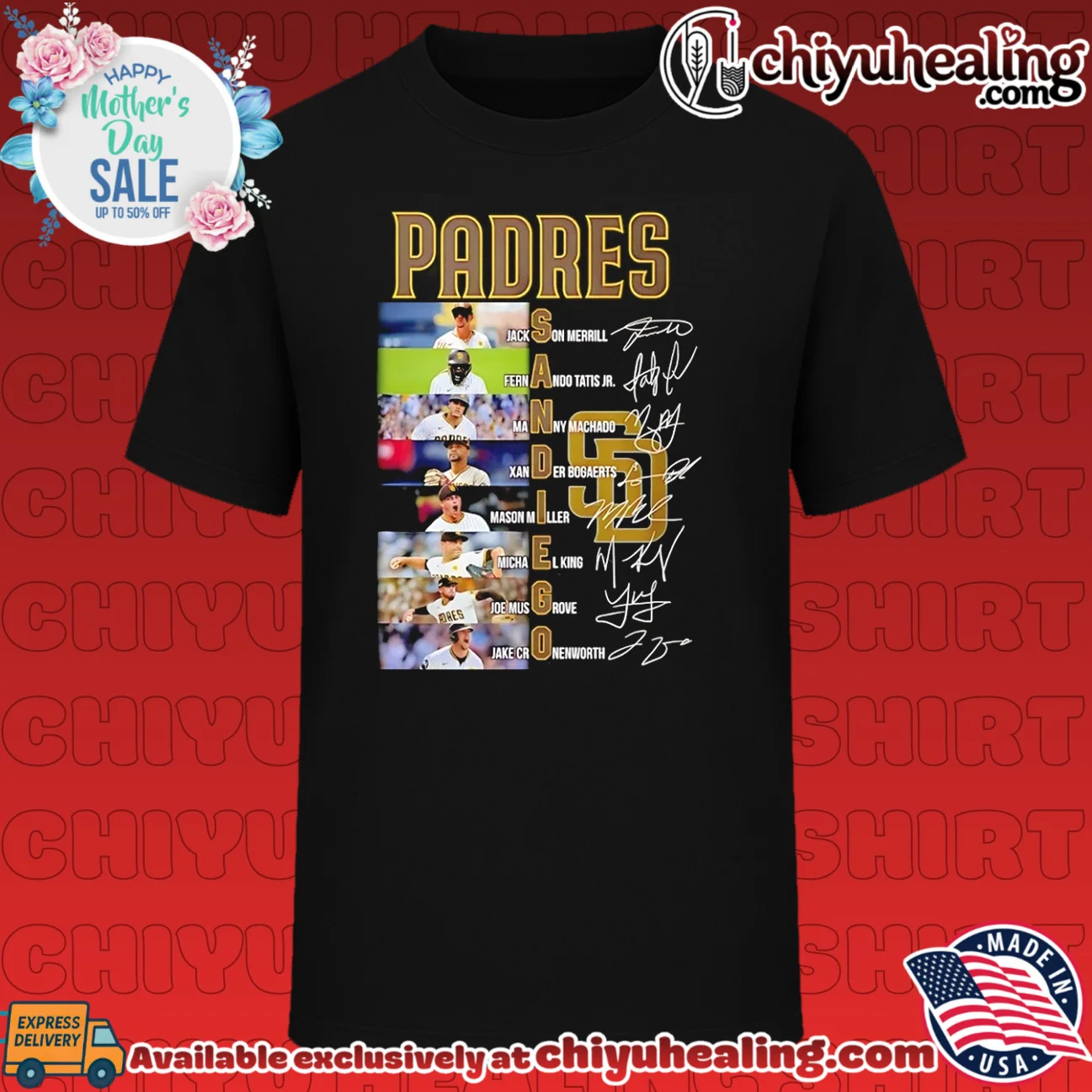 San Diego Padres players name signature shirt & hoodie