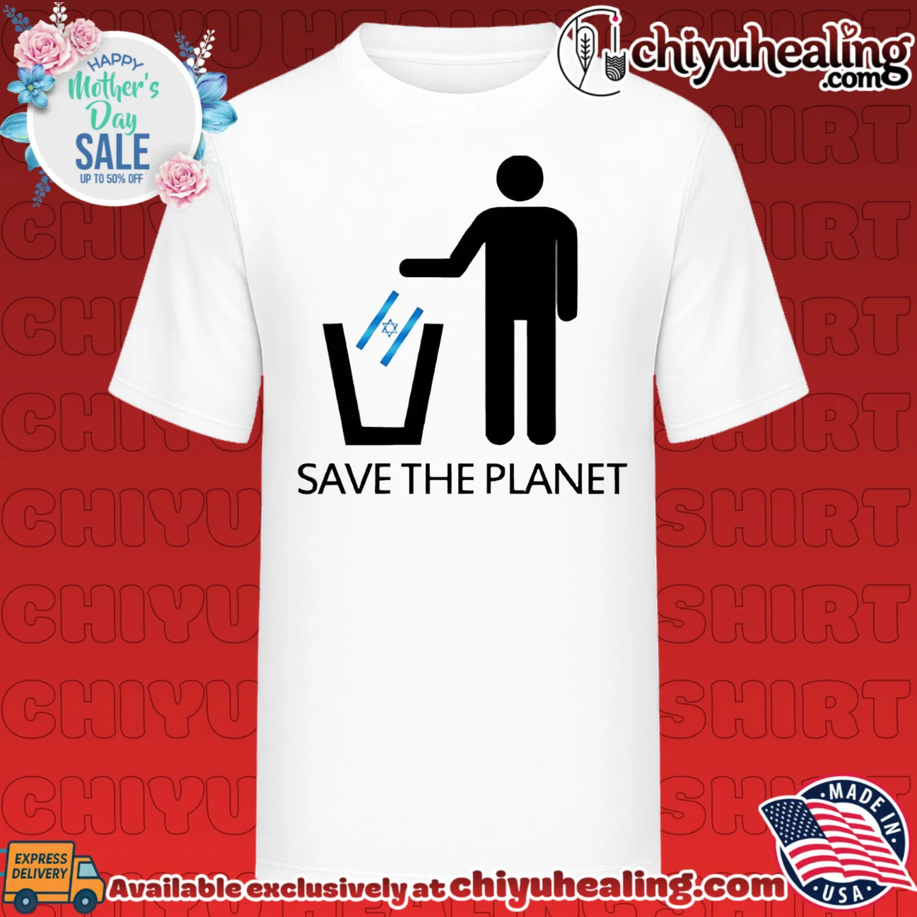 Save the Planet Trash Israel Flag political protest shirt & hoodie