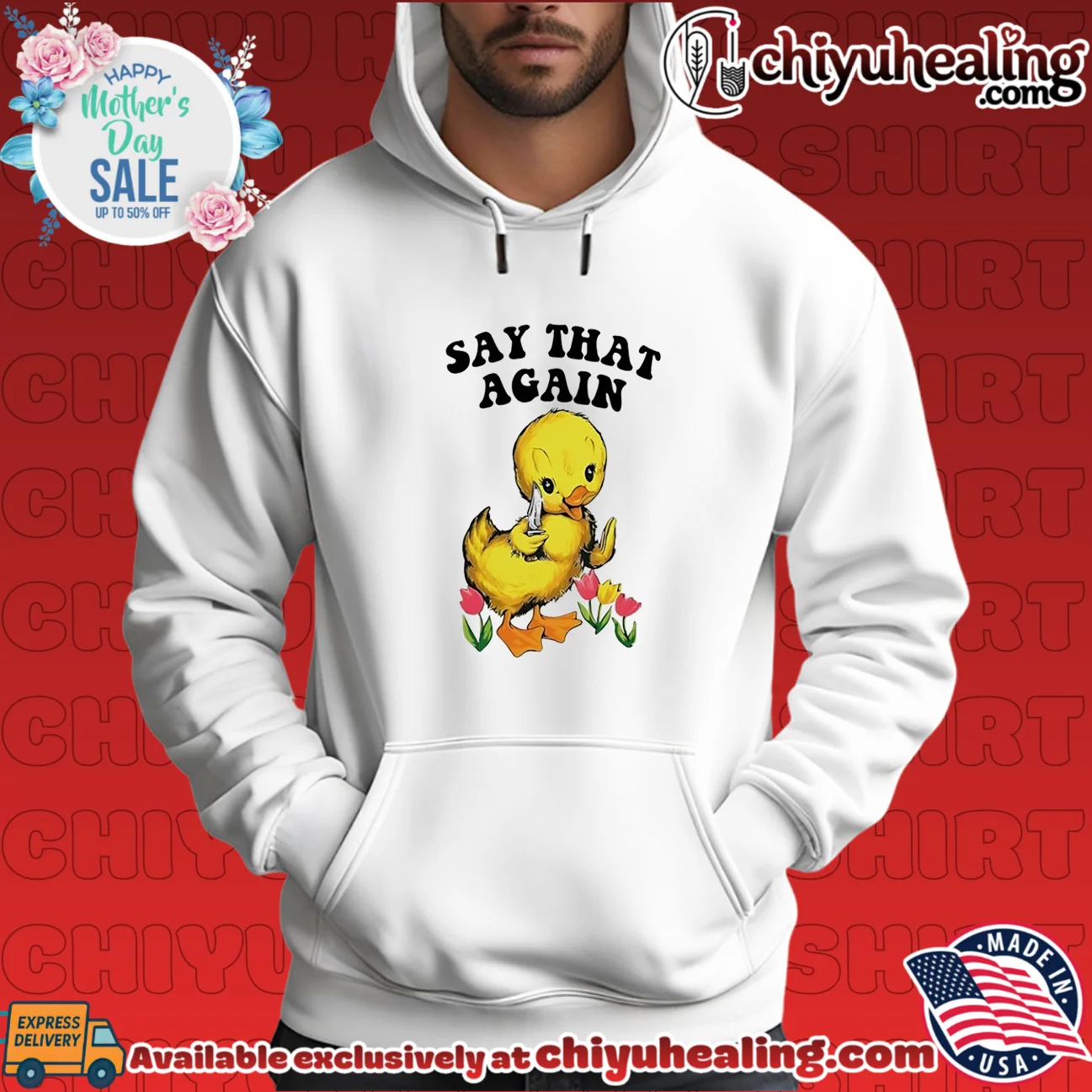Say that again cartoon duck holding knife masterpiece shirt & hoodie | Iconic Look Say that again cartoon duck holding knife masterpiece shirt & hoodie | Iconic Look