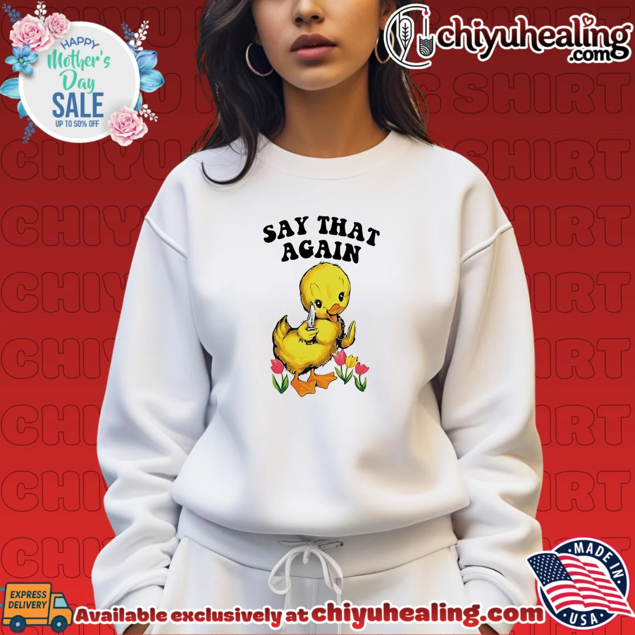 Say that again cartoon duck holding knife masterpiece shirt & hoodie | Iconic Look Say that again cartoon duck holding knife