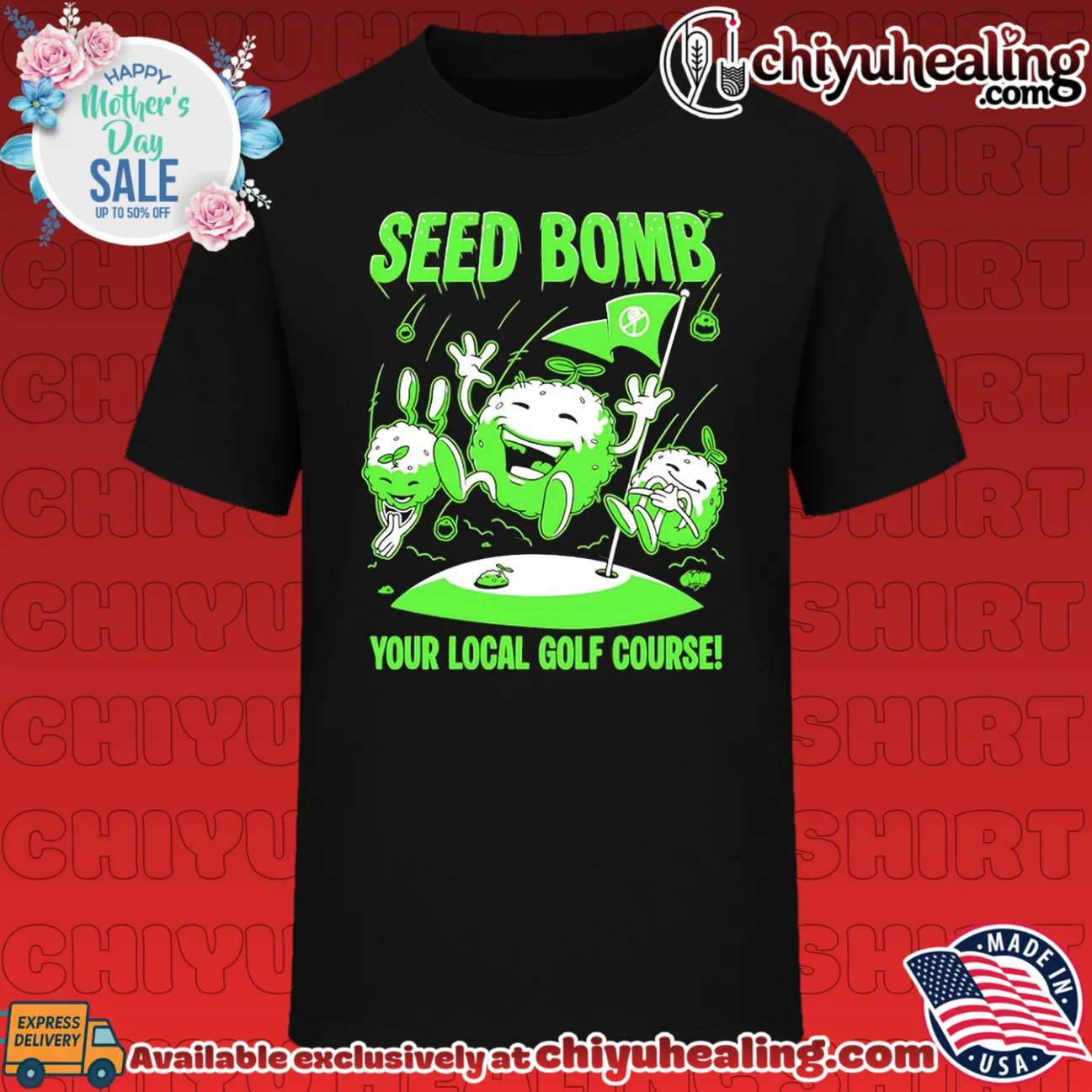 Seed bomb your local golf course cartoon