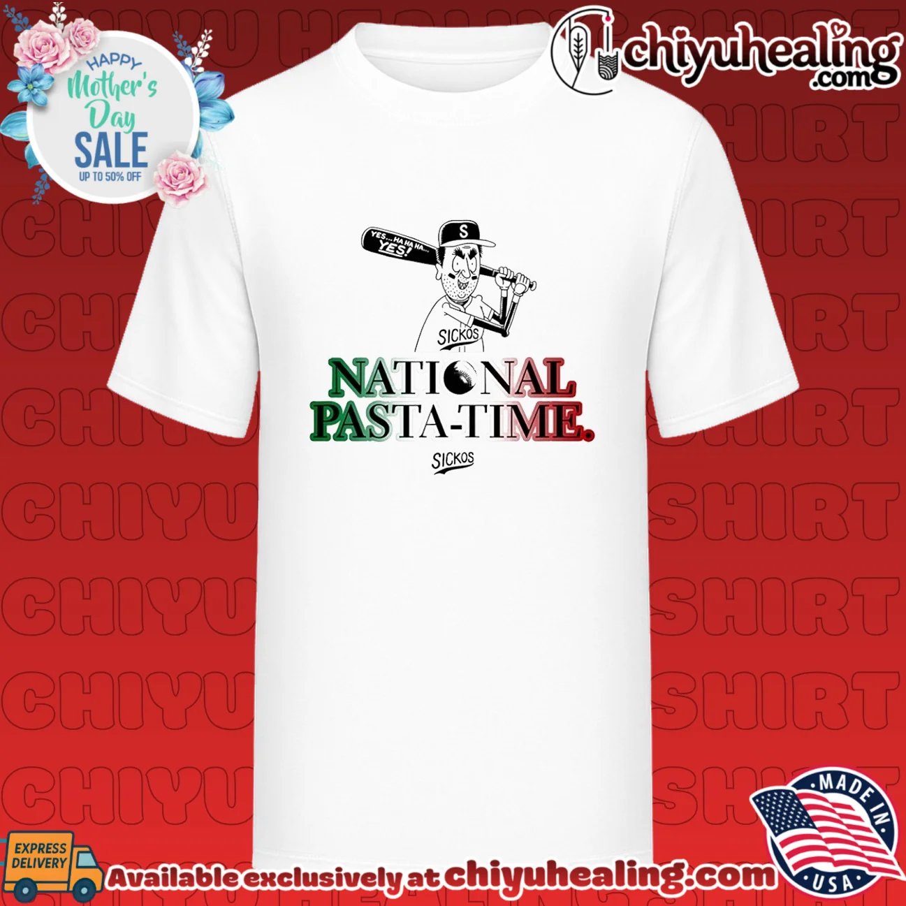 Sickos Baseball National Pasta Time shirt