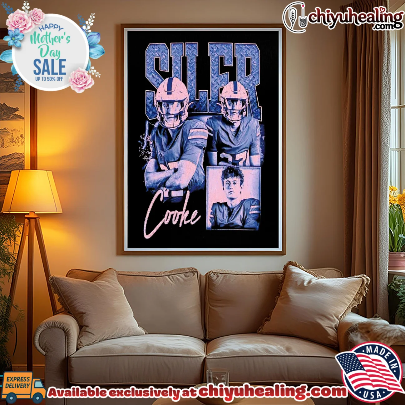 Siler Cooke Football Tribute athlete sports portrait shirt & hoodie Siler Cooke Football Tribute athlete sports portrait shirt & hoodie