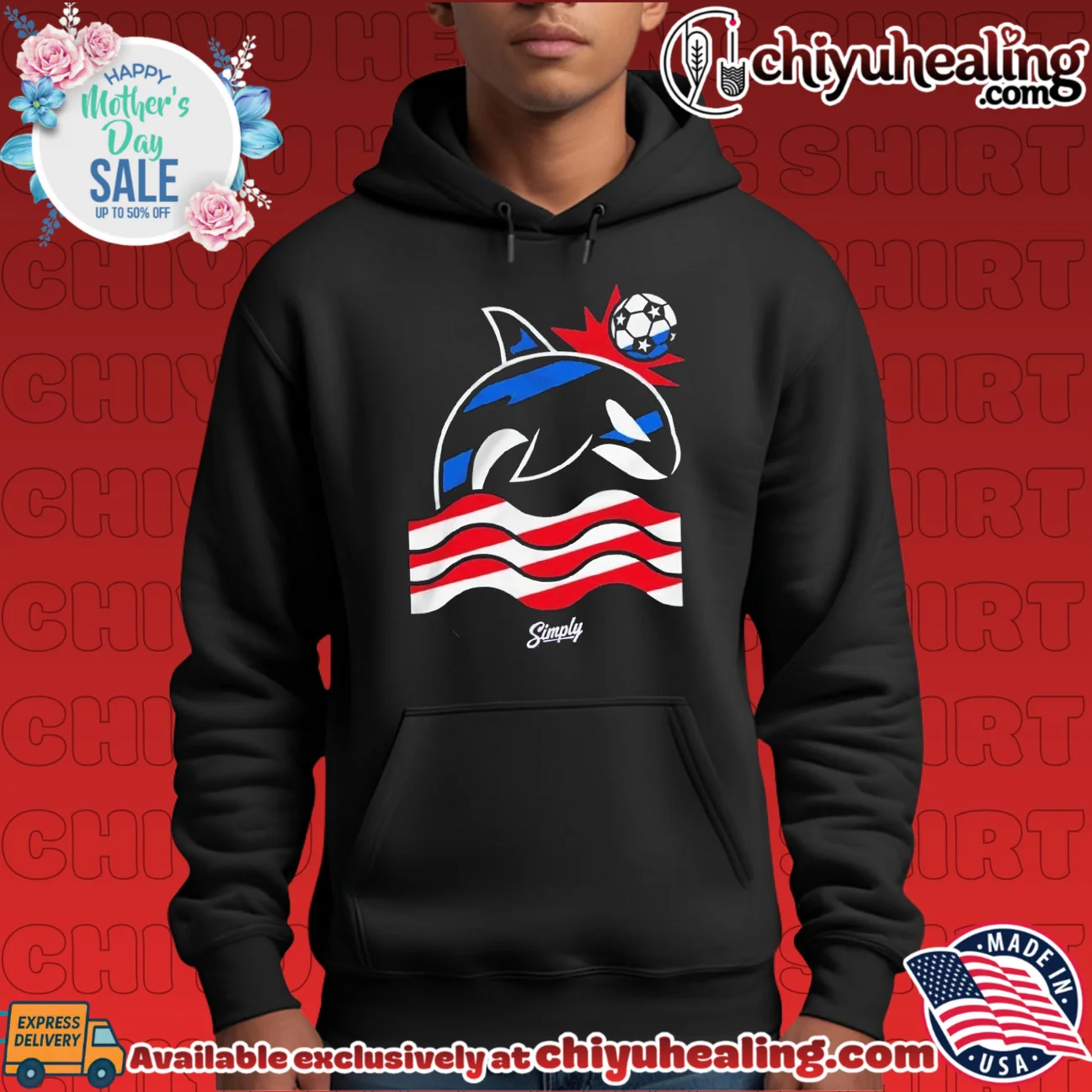Simply Wild Whale Stars and Stripes Soccer shirt & hoodie Simply Wild Whale Stars and Stripes Soccer shirt & hoodie