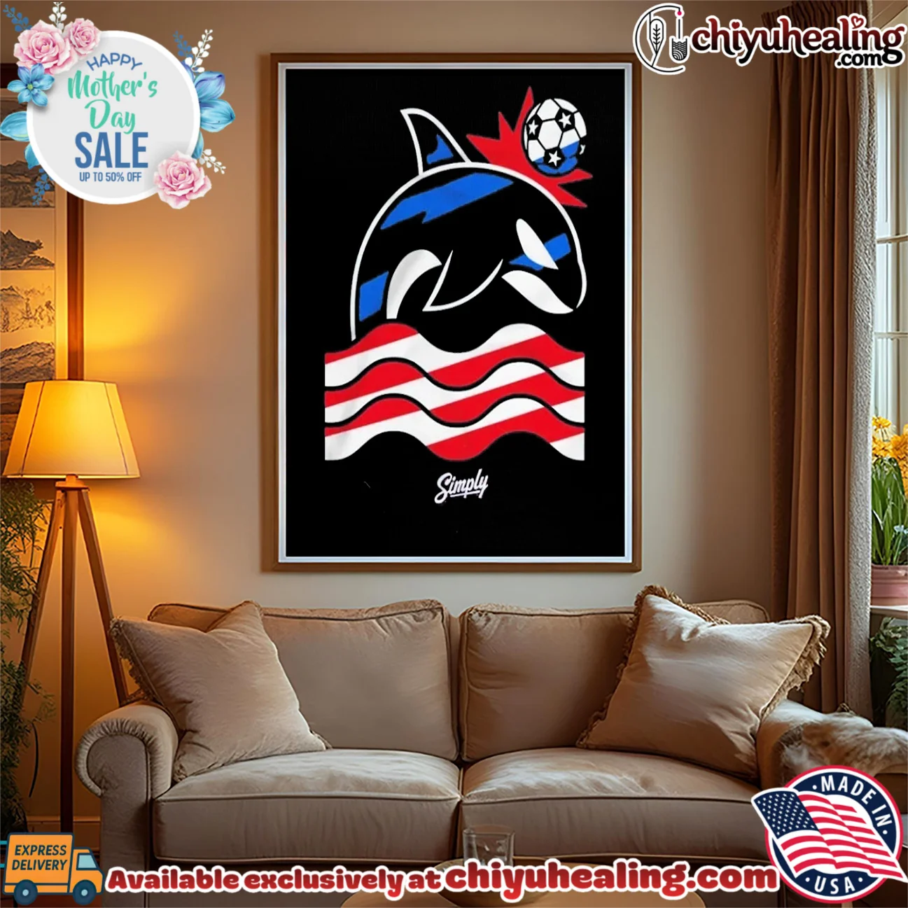 Simply Wild Whale Stars and Stripes Soccer shirt & hoodie Simply Wild Whale Stars and Stripes Soccer