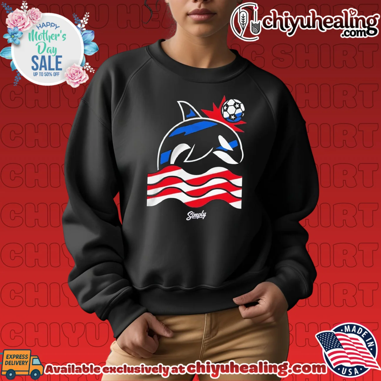 Simply Wild Whale Stars and Stripes Soccer shirt & hoodie Simply Wild Whale Stars and Stripes Soccer