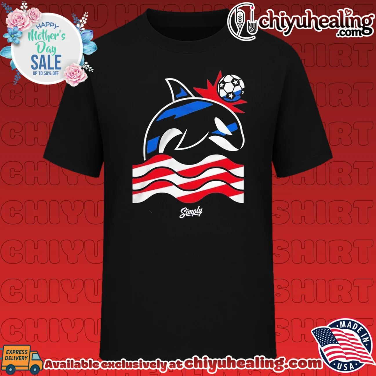 Simply Wild Whale Stars and Stripes Soccer
