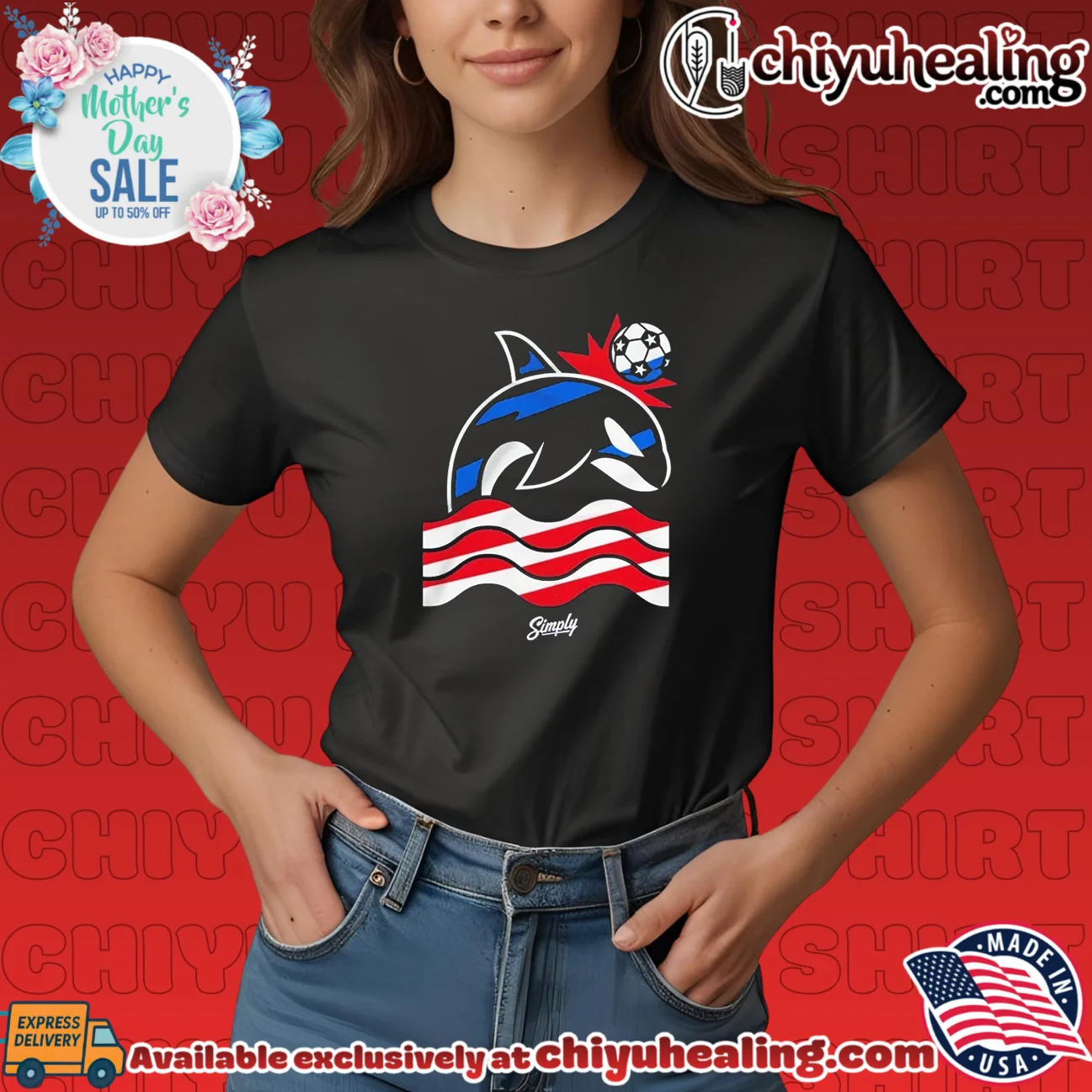 Simply Wild Whale Stars and Stripes Soccer shirt & hoodie Simply Wild Whale Stars and Stripes Soccer