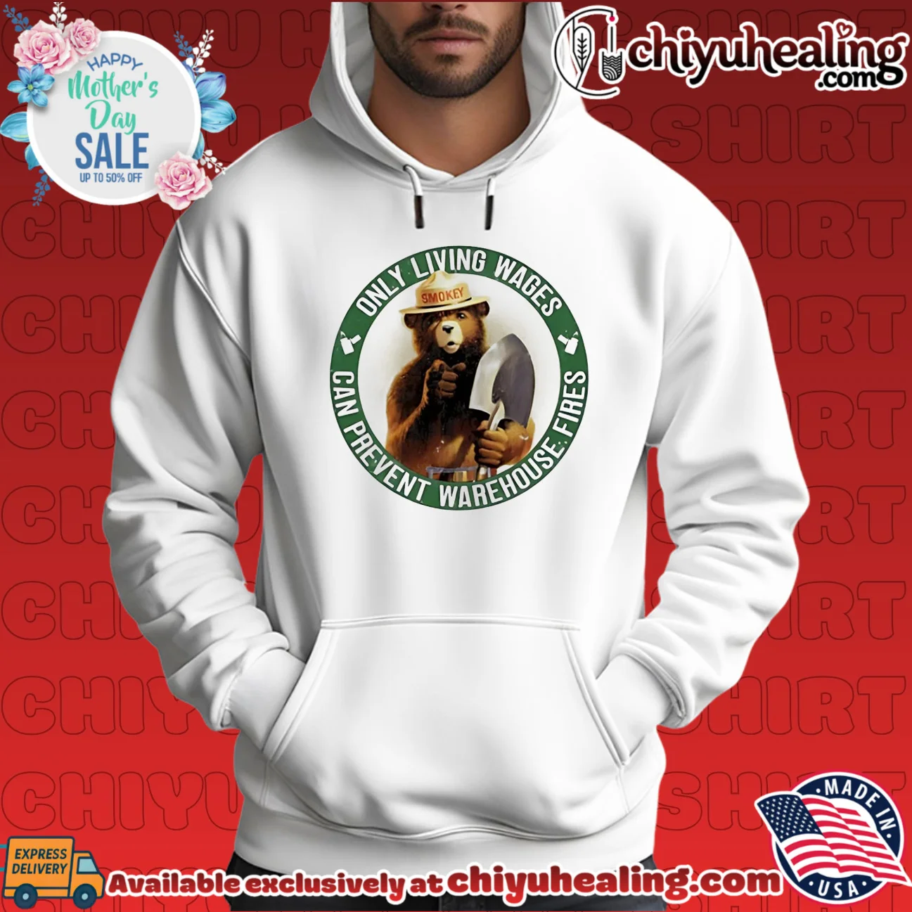 Smokey Bear only living wages can prevent warehouse fires shirt & hoodie Smokey Bear only living wages can prevent warehouse fires shirt & hoodie