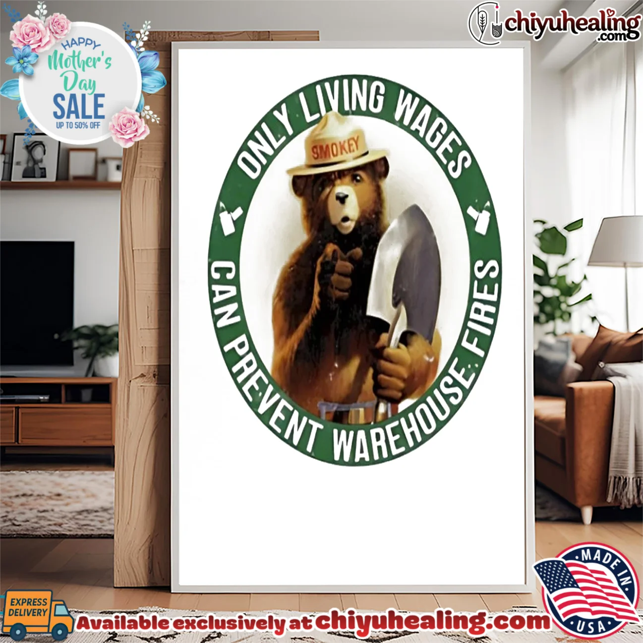 Smokey Bear only living wages can prevent warehouse fires shirt & hoodie Smokey Bear only living wages can prevent warehouse fires shirt & hoodie