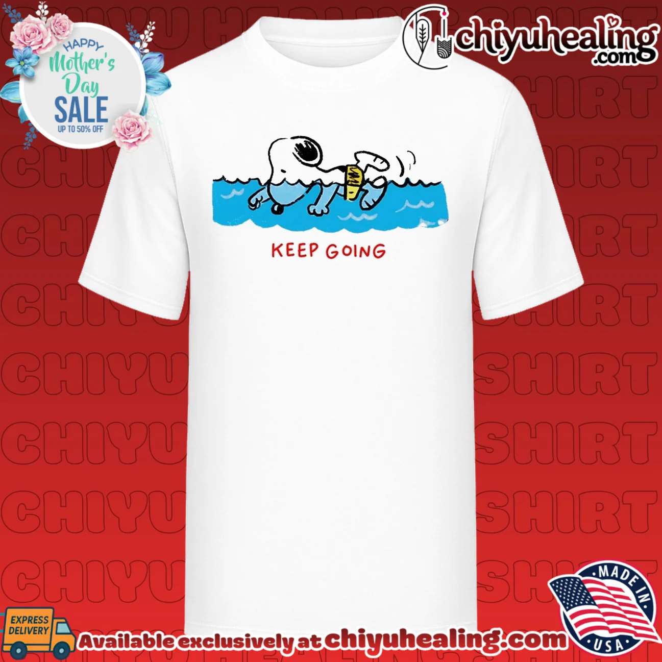 Snoopy swimming keep going Peanuts inspirational