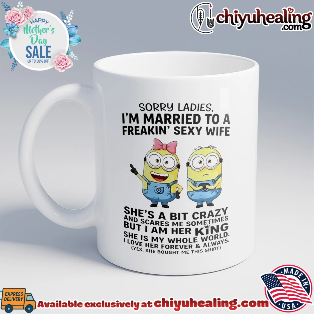 Sorry ladies I'm married to a freakin' sexy wife she's a bit crazy and scares me sometimes Minion prime shirt & hoodie - Premium Streetwear Sorry ladies I'm married to a freakin' sexy wife she's a bit crazy and scares me sometimes Minion