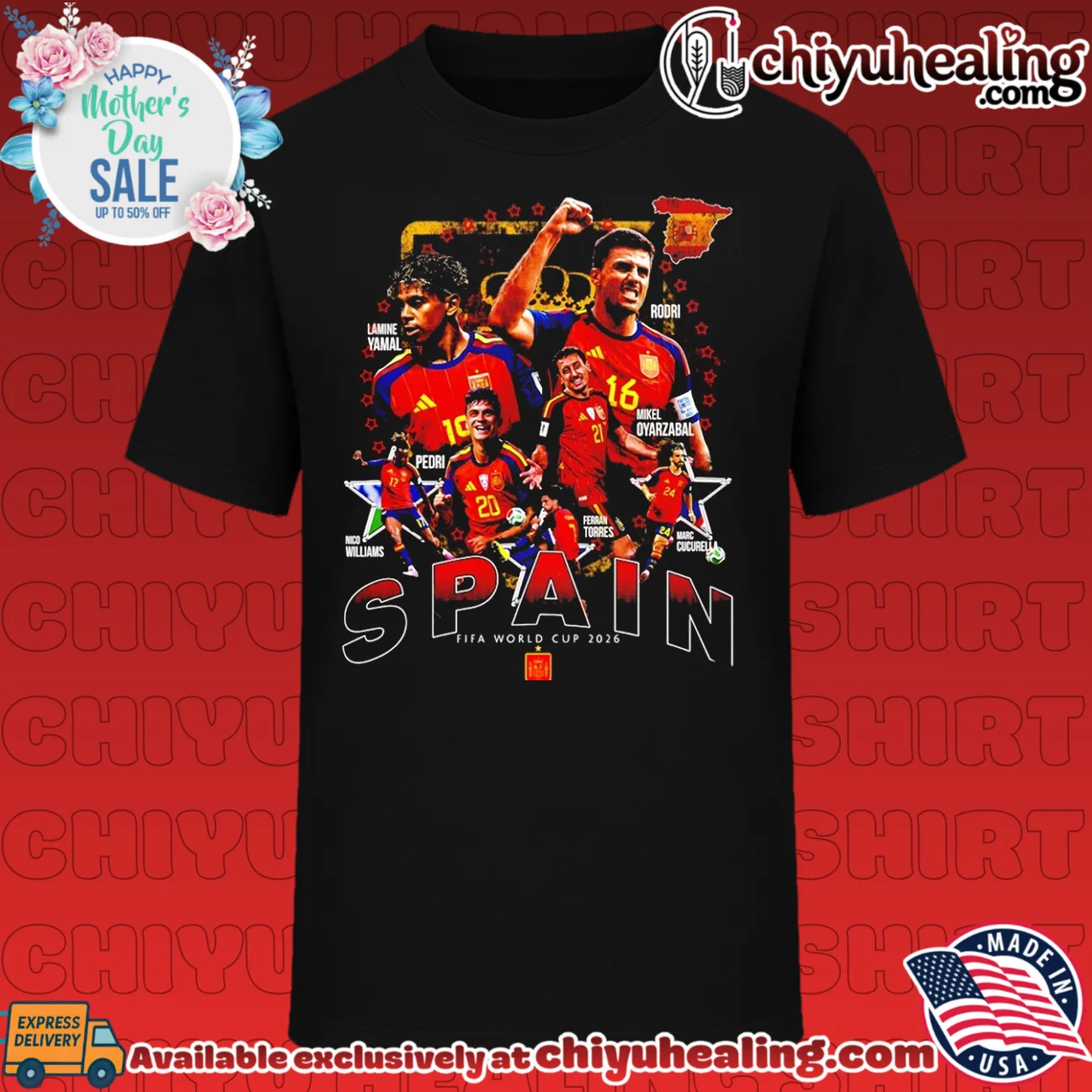 Spain FIFA World Cup 2026 Lamine Yamal Rodri Pedri Nico Williams shirt & hoodie