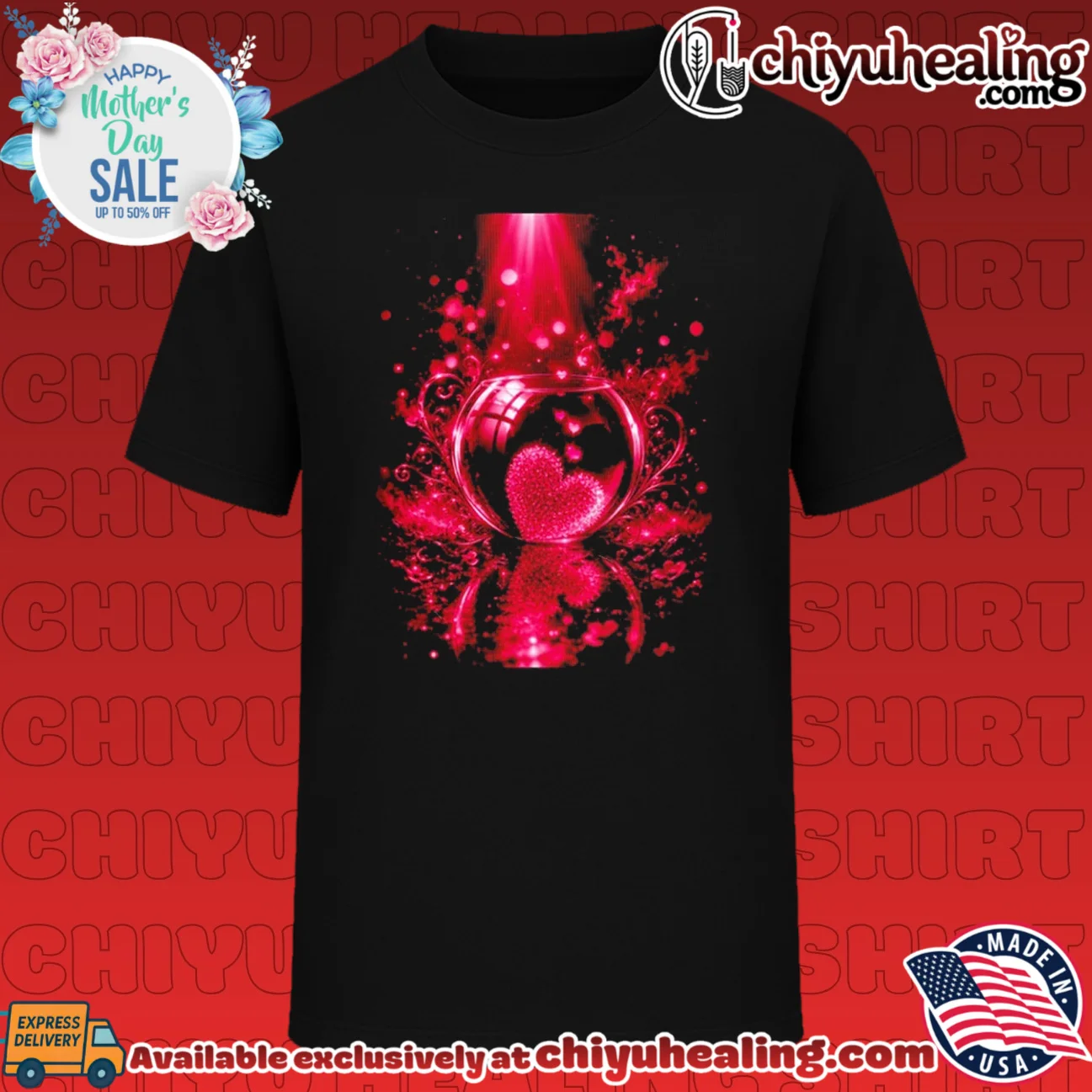 Sparkling heart in a glass bowl