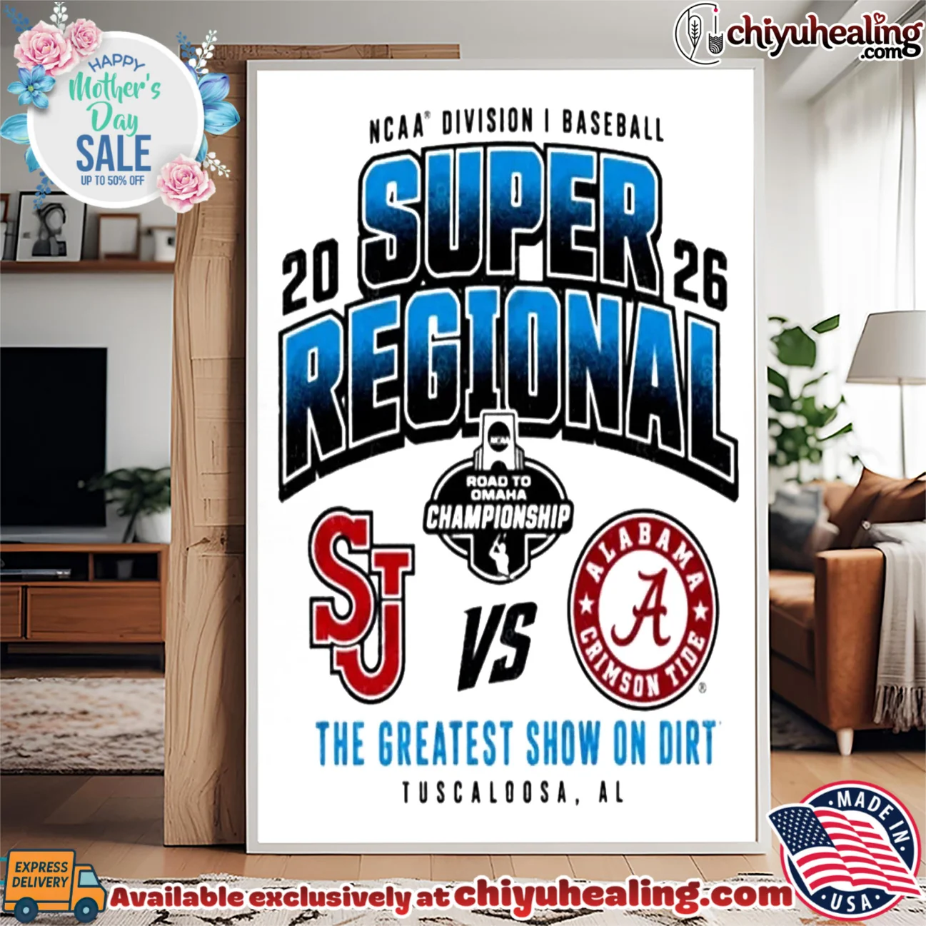 St John's Red Storm vs Alabama Crimson Tide 2026 NCAA Division I Baseball Super Regional The Greatest Show On Dirt official shirt & hoodie | Limited Stock Edition St John's Red Storm vs Alabama Crimson Tide 2026 NCAA Division I Baseball Super Regional The Greatest Show On Dirt