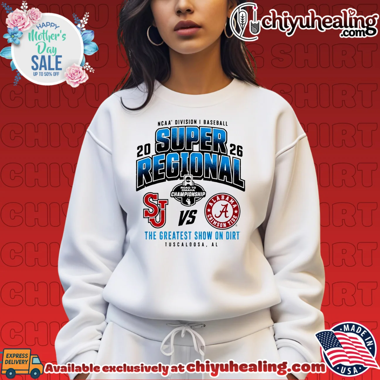 St John's Red Storm vs Alabama Crimson Tide 2026 NCAA Division I Baseball Super Regional The Greatest Show On Dirt official shirt & hoodie | Limited Stock Edition St John's Red Storm vs Alabama Crimson Tide 2026 NCAA Division I Baseball Super Regional The Greatest Show On Dirt