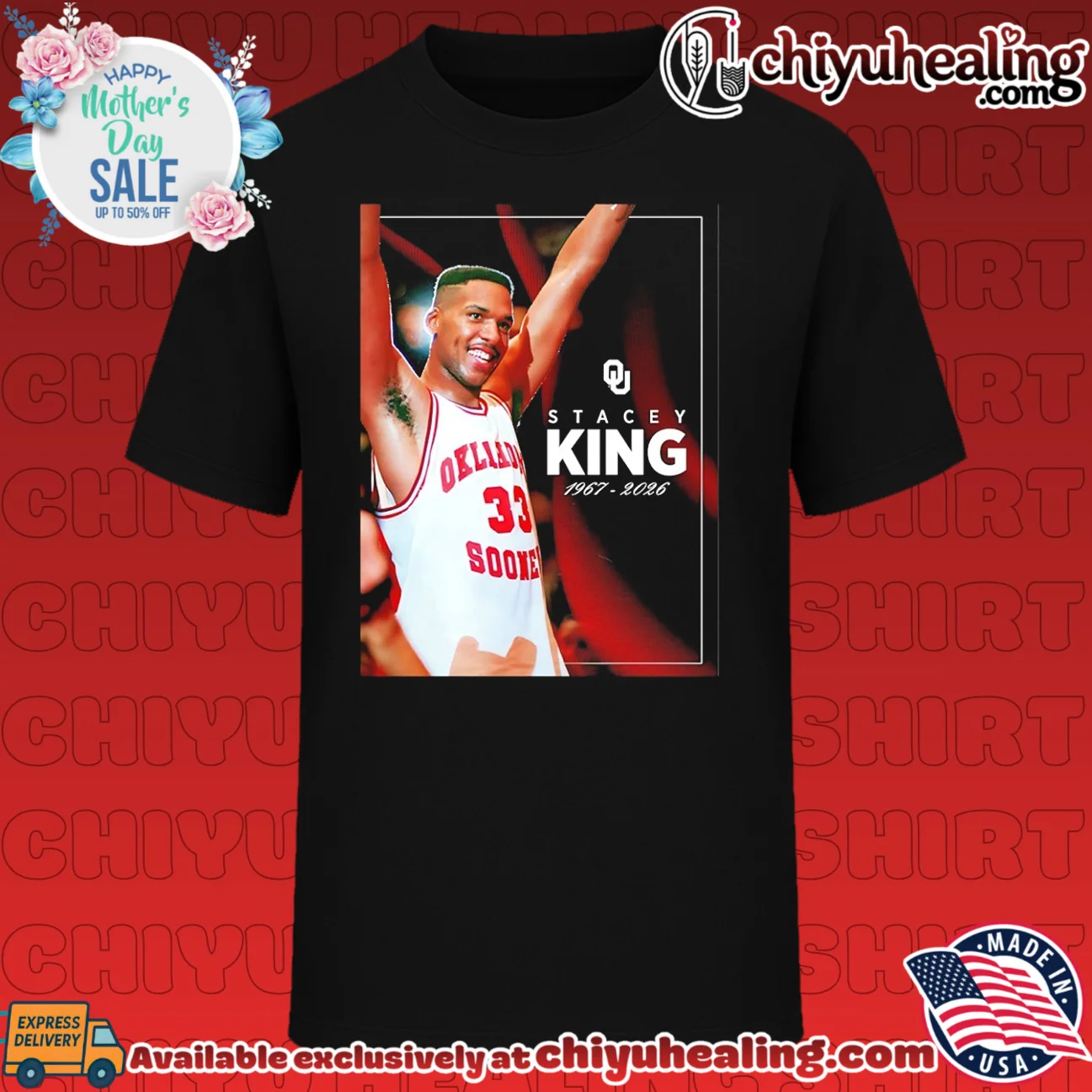 Stacey King Oklahoma Sooners 1967-2026 Legends potrait shirt