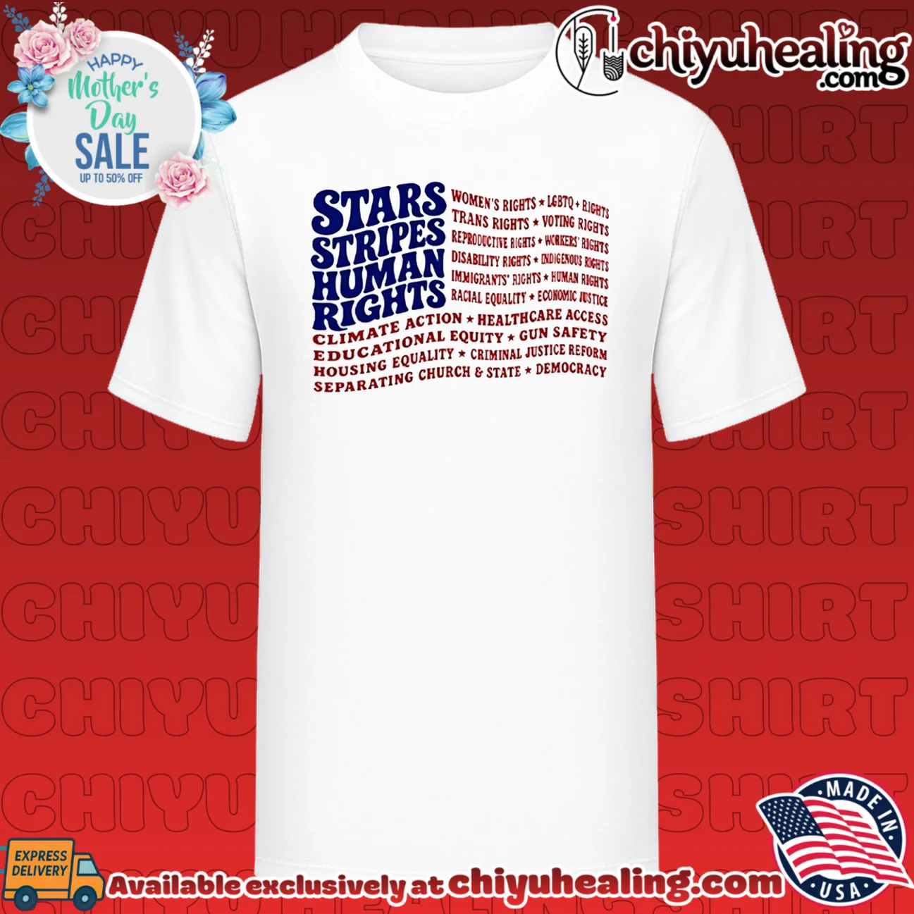 Stars And Stripes And Human Rights USA Flag Liberal Patriotic Equal Rights shirt & hoodie