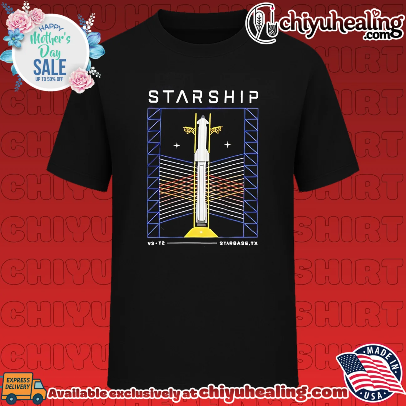 Starship Milestone launch tower graphic shirt