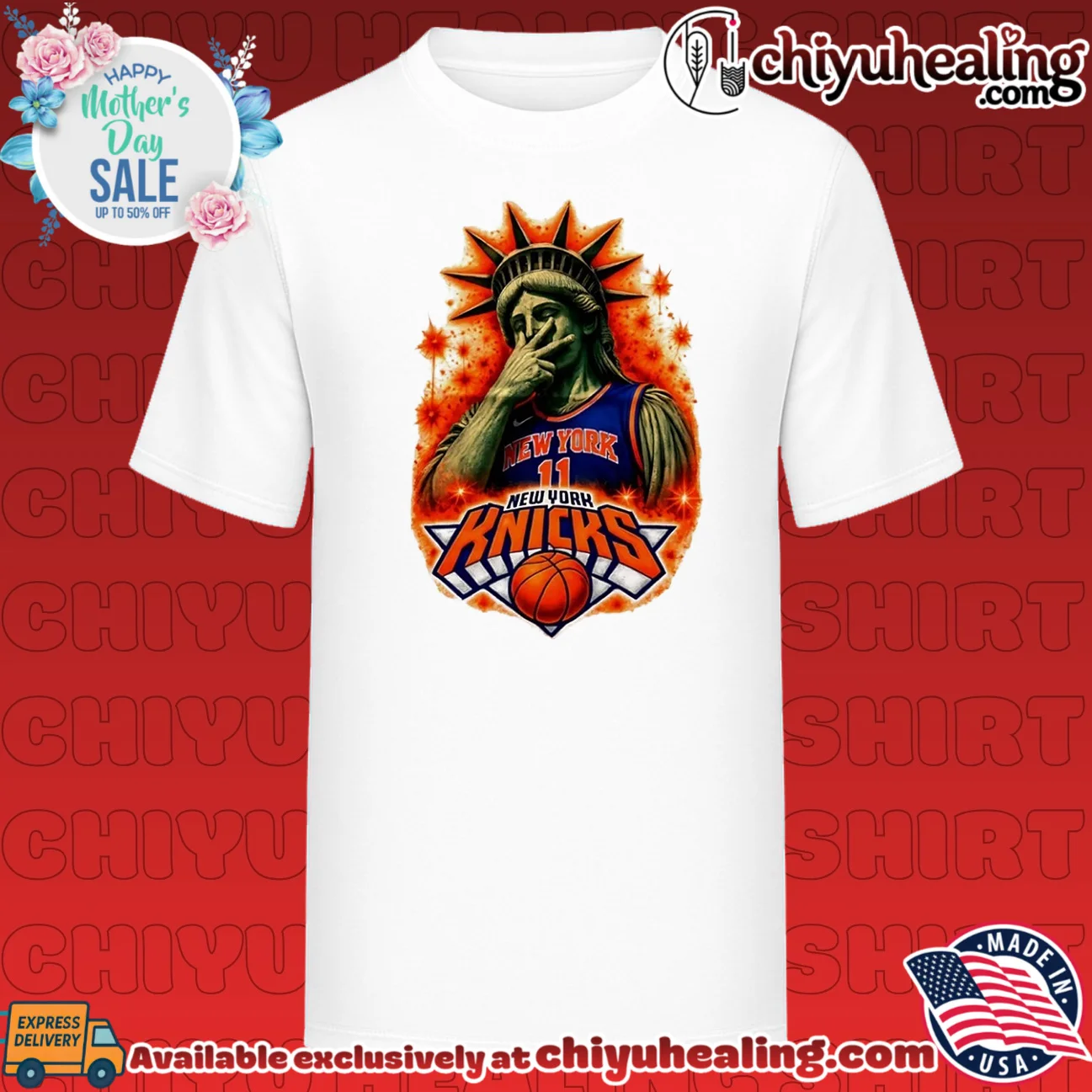 Statue of Liberty Brunson New York Basketball 2026 Champions graphic