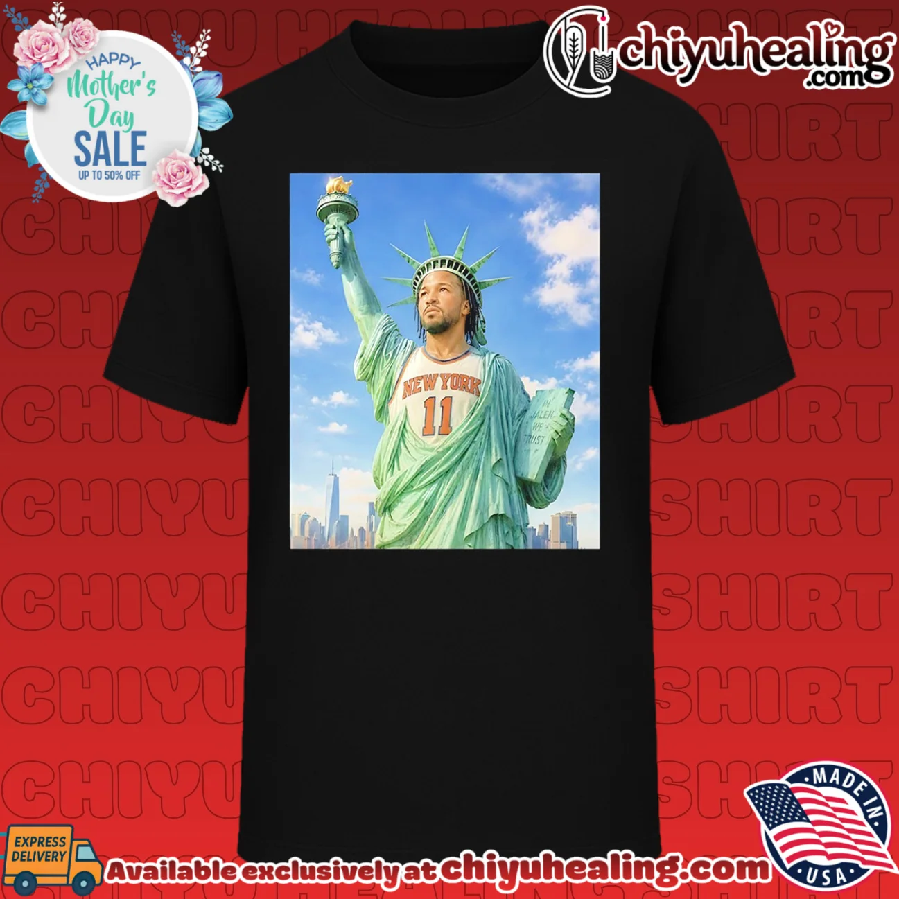 Statue of Liberty but that's Jalen Brunson
