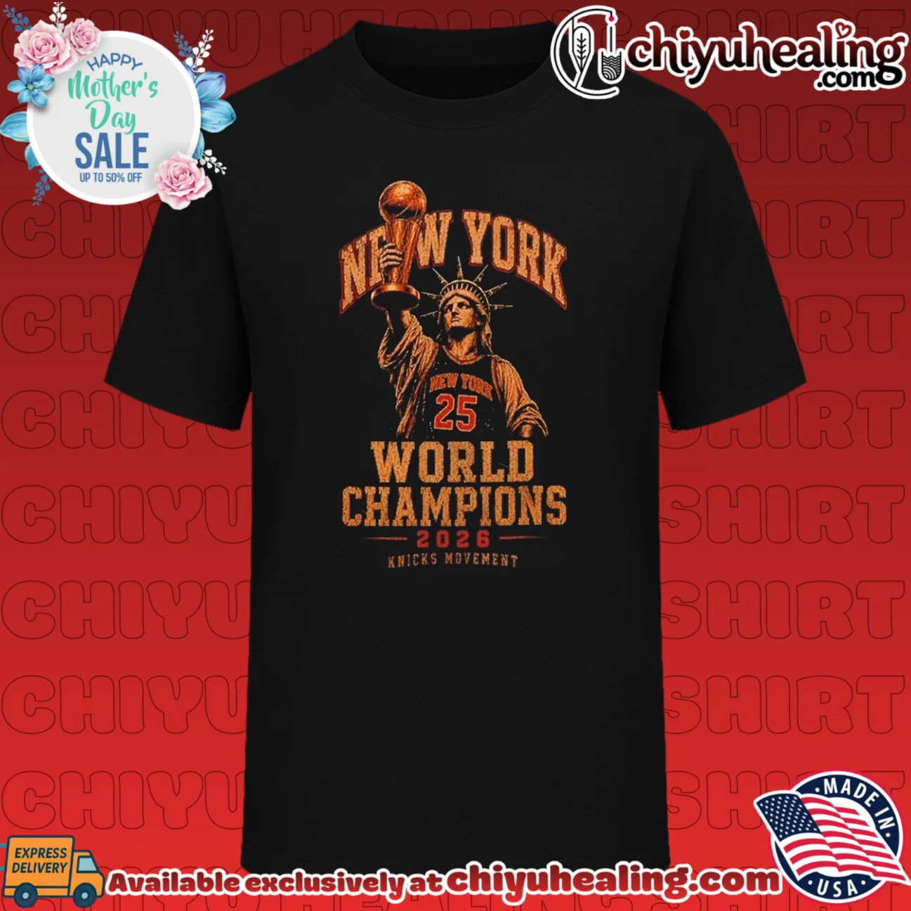 Statue of Liberty Mikal Bridges New York Knicks World Champions 2026 vintage bespoke shirt & hoodie - New Arrival