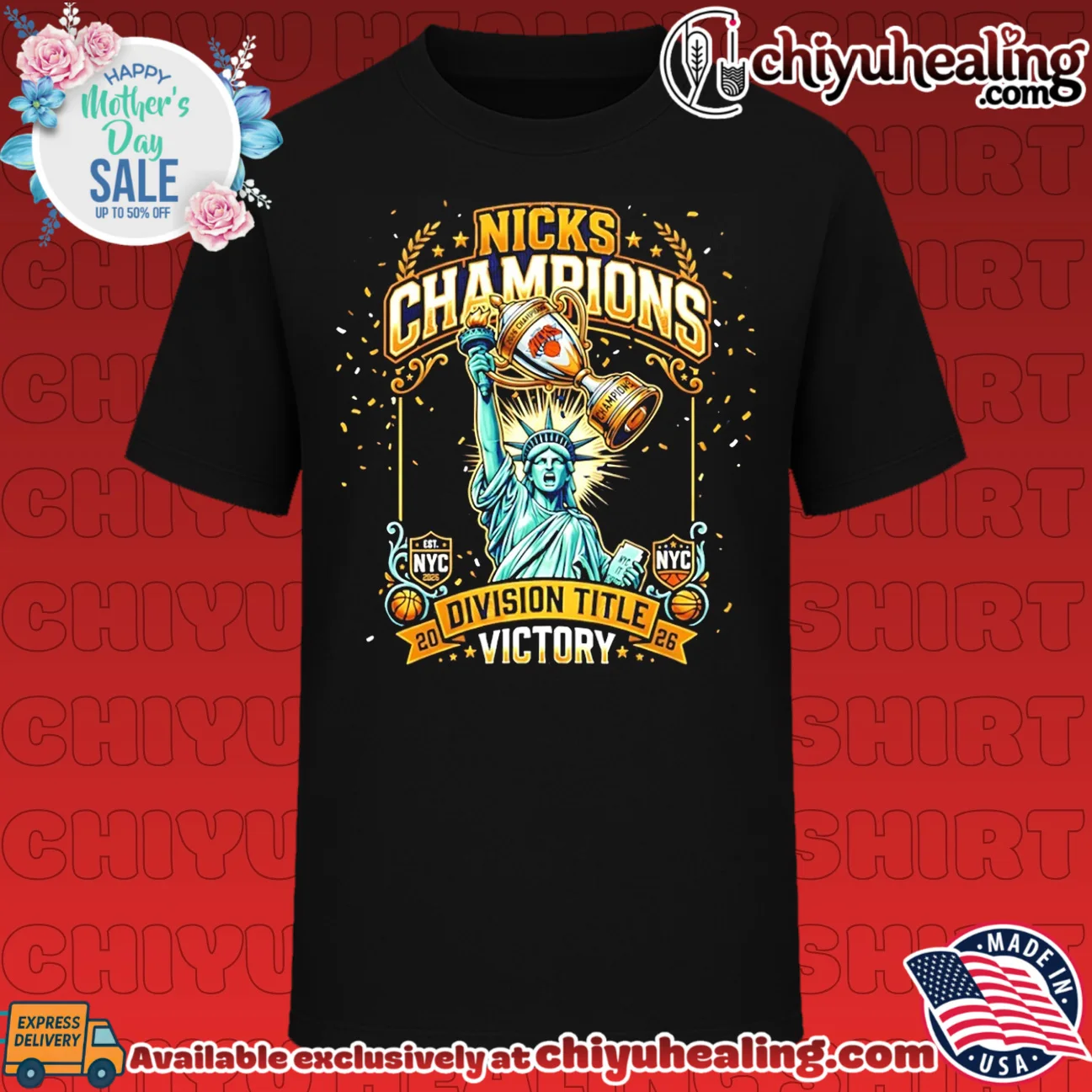 Statue of Liberty New York Knicks 2026 Division Title Champions