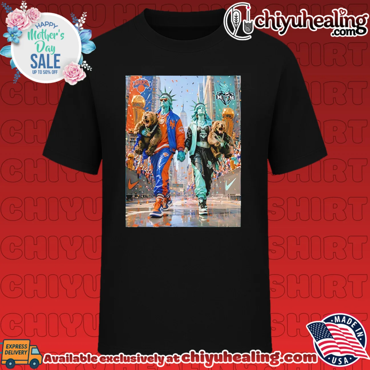 Statue Of Liberty NY Knicks And NY Liberty Championship Celebration