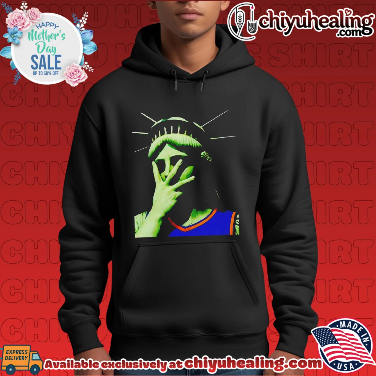 Statue of Liberty wearing New York Knicks jersey doing facepalm vintage shirt & hoodie - Everyday Fit Statue of Liberty wearing New York Knicks jersey doing facepalm vintage shirt & hoodie - Everyday Fit