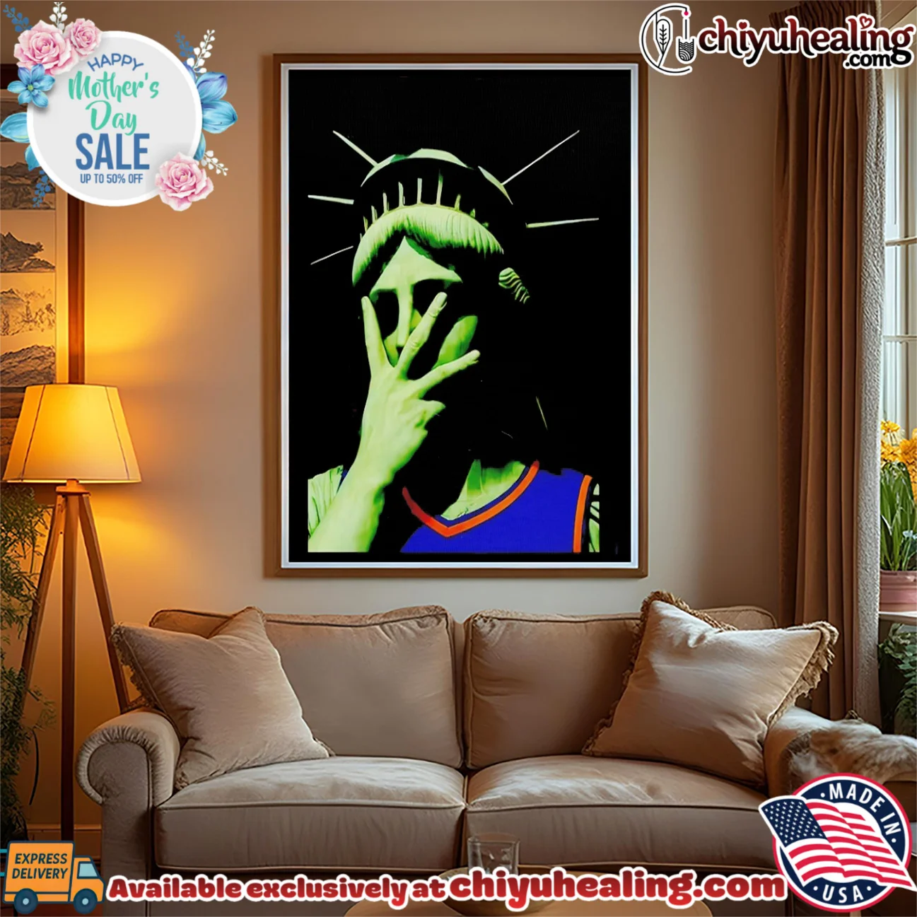 Statue of Liberty wearing New York Knicks jersey doing facepalm vintage shirt & hoodie - Everyday Fit Statue of Liberty wearing New York Knicks jersey doing facepalm