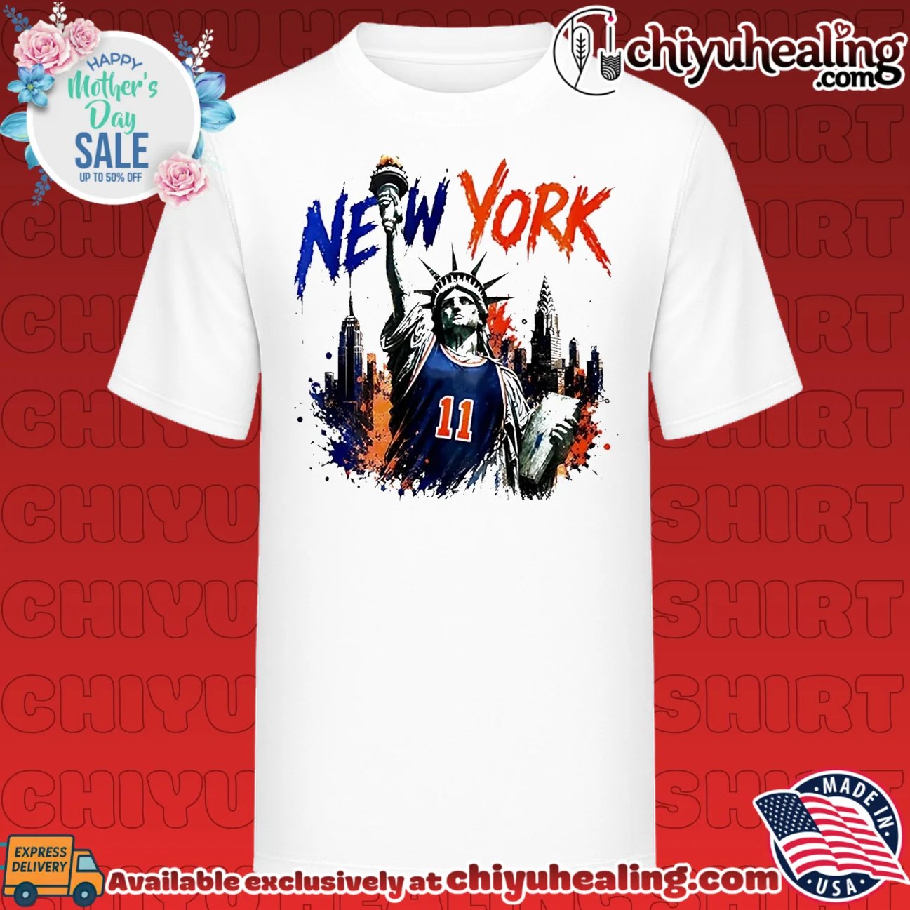 Statue of Liberty wearing New York Knicks jersey vintage