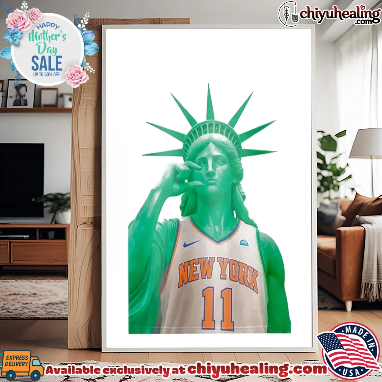 Statue of Liberty wearing NY Knicks jersey too small hand gesture shirt & hoodie Statue of Liberty wearing NY Knicks jersey too small hand gesture shirt & hoodie