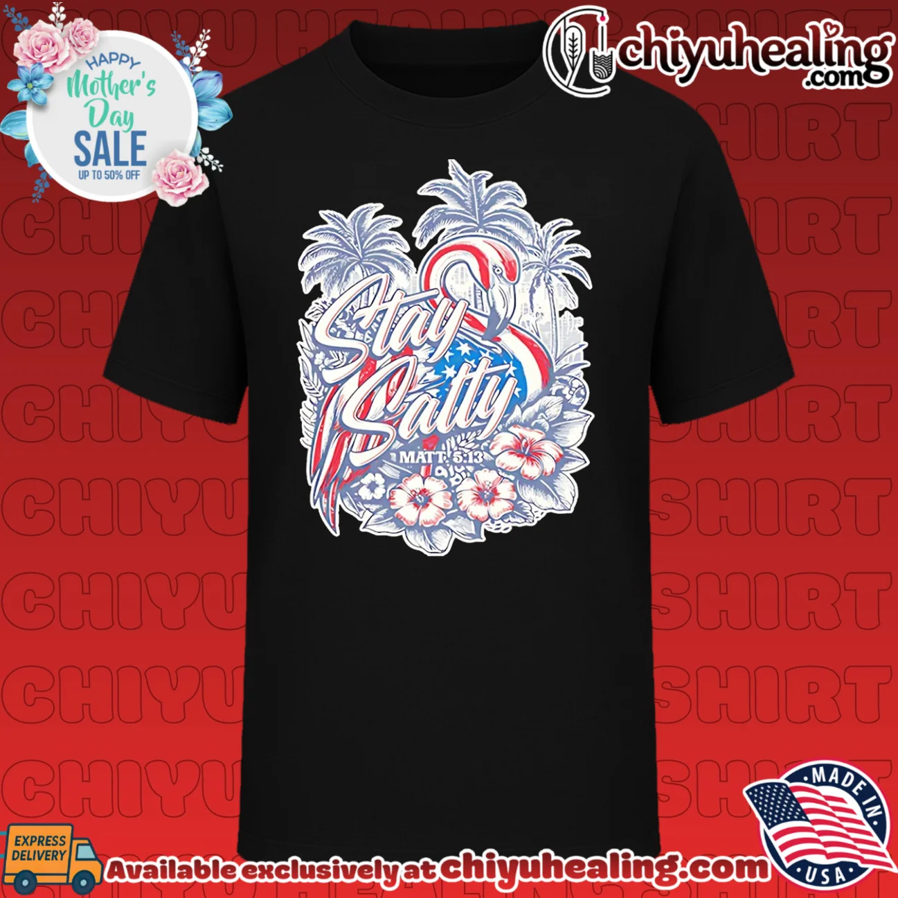 Stay Salty Flamingo Matt 5 - 13 Tropical Christian Faith shirt & hoodie