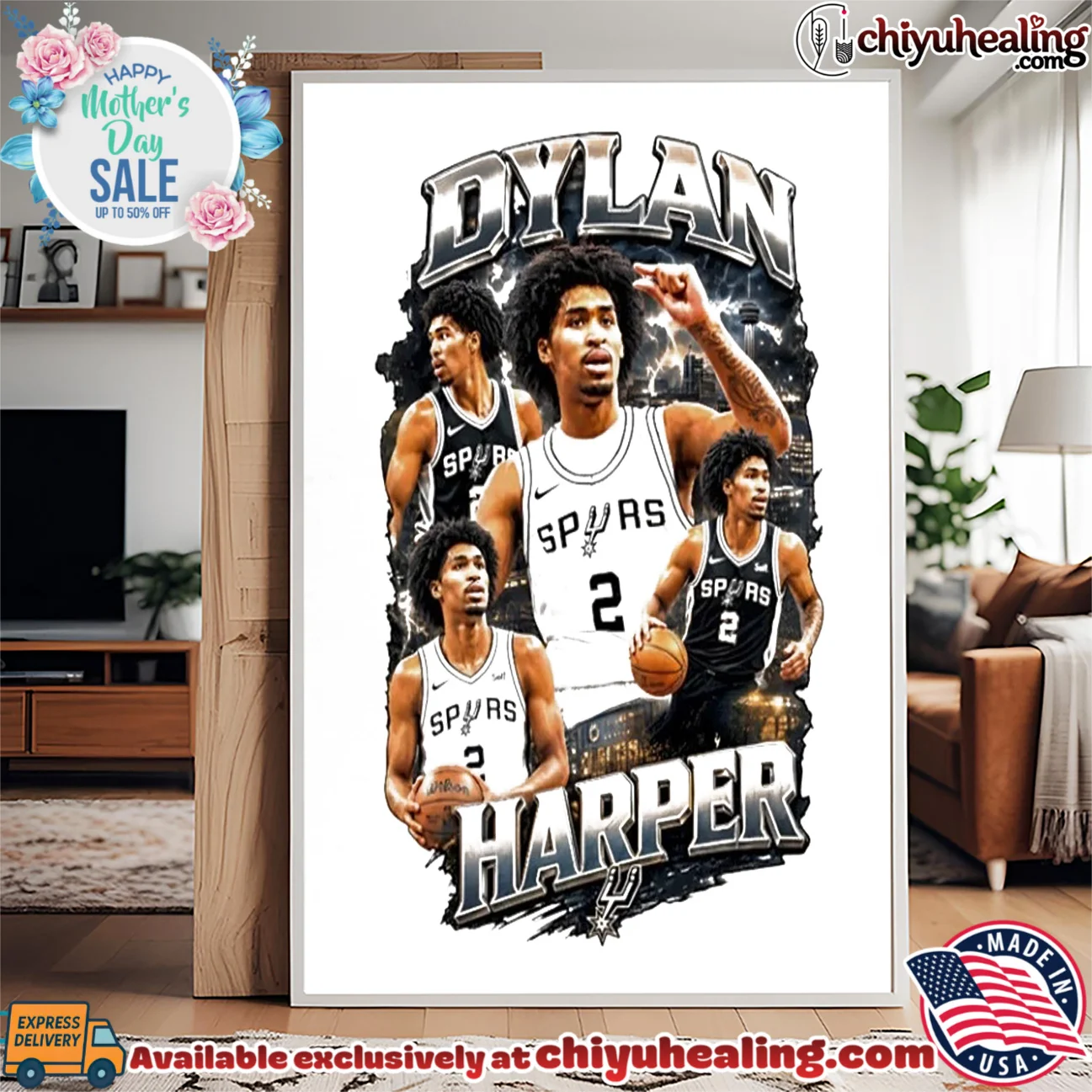 Stephon Castle San Antonio Spurs Dylan Harper player collage authentic shirt & hoodie - New Arrival Stephon Castle San Antonio Spurs Dylan Harper player collage