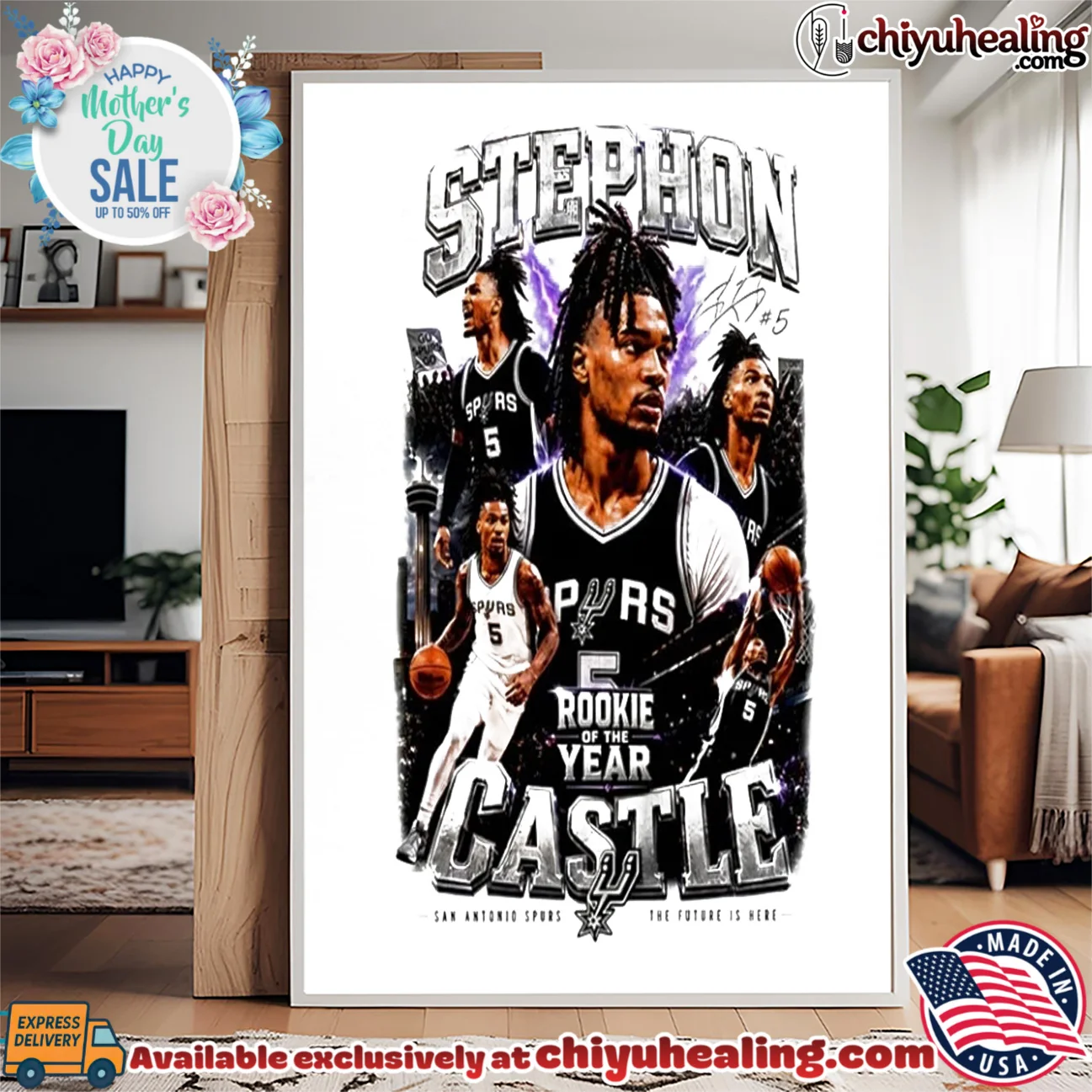 Stephon Castle San Antonio Spurs ROTY Rookie of the Year player collage timeless shirt & hoodie | Gift Idea 2026 Stephon Castle San Antonio Spurs ROTY Rookie of the Year player collage