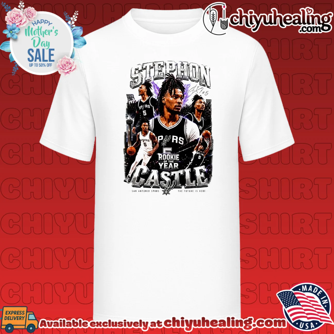 Stephon Castle San Antonio Spurs ROTY Rookie of the Year player collage