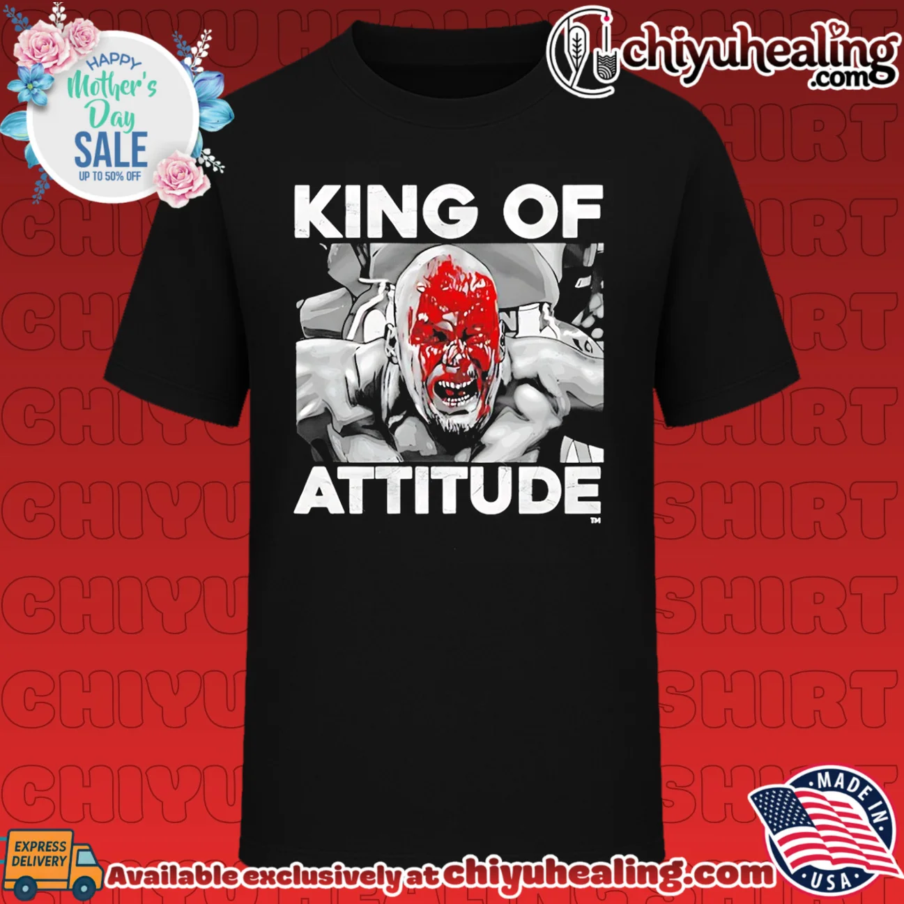 Steve Austin king of attitude illustration shirt & hoodie