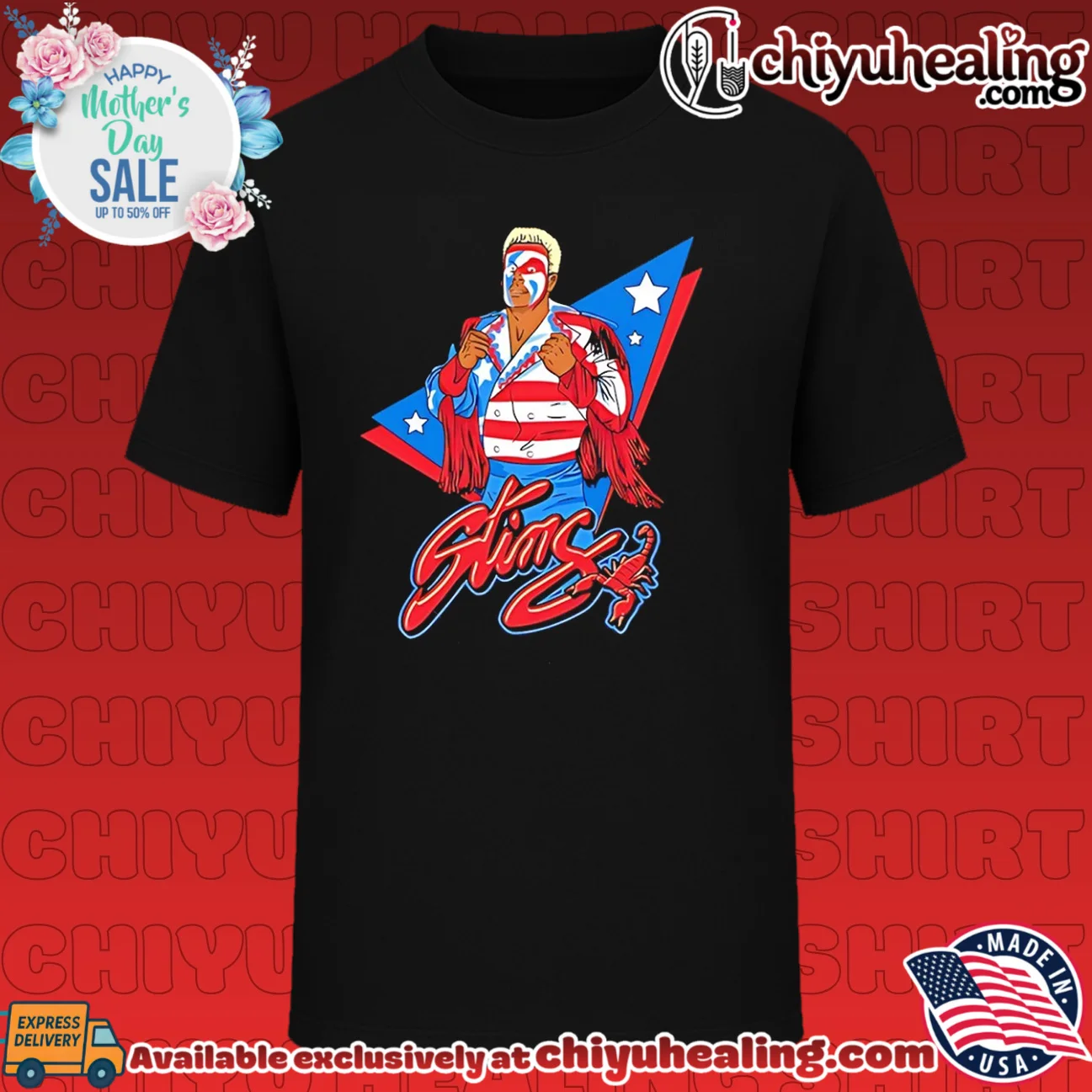 Sting in patriotic jacket USA retro