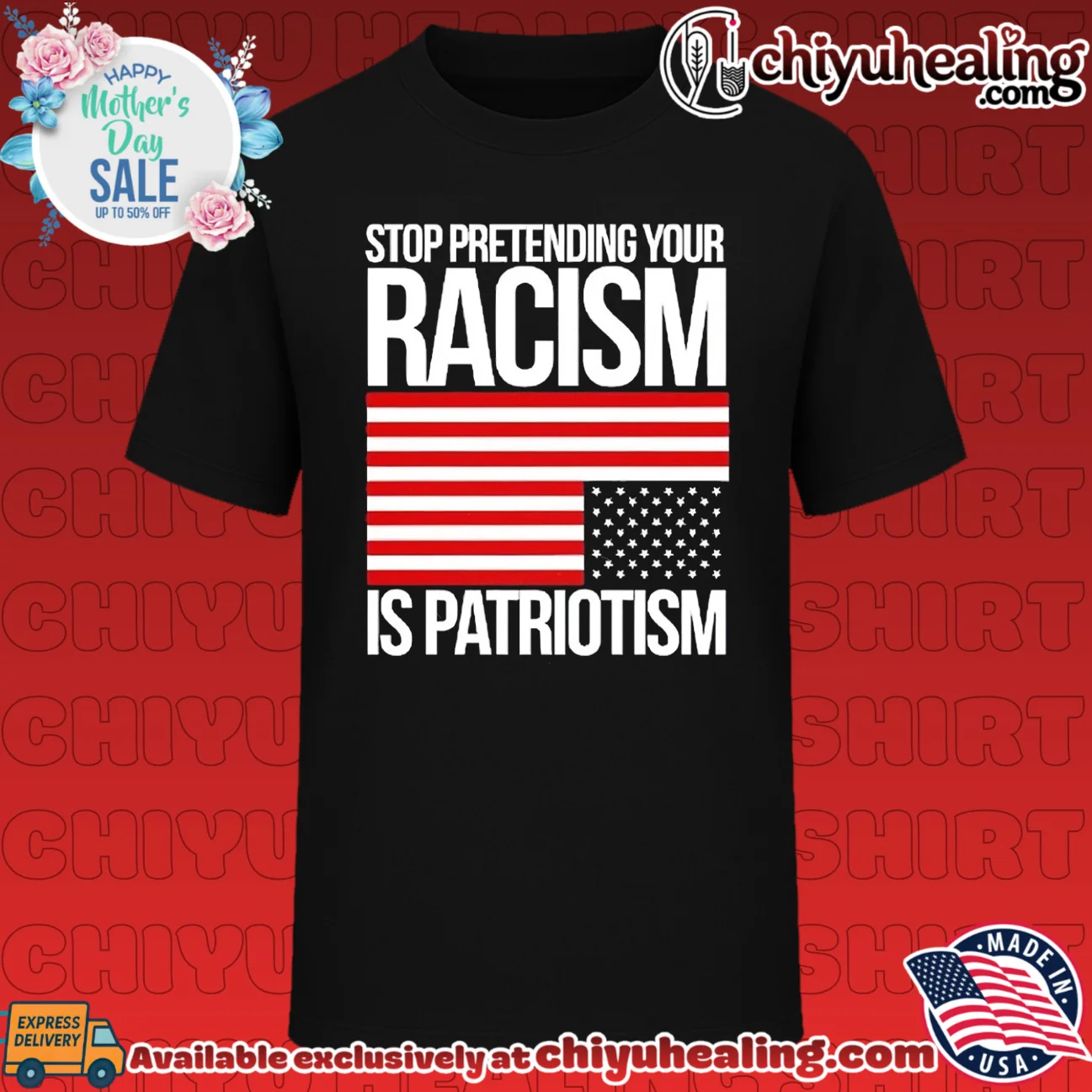 Stop pretending your racism is patriotism American flag