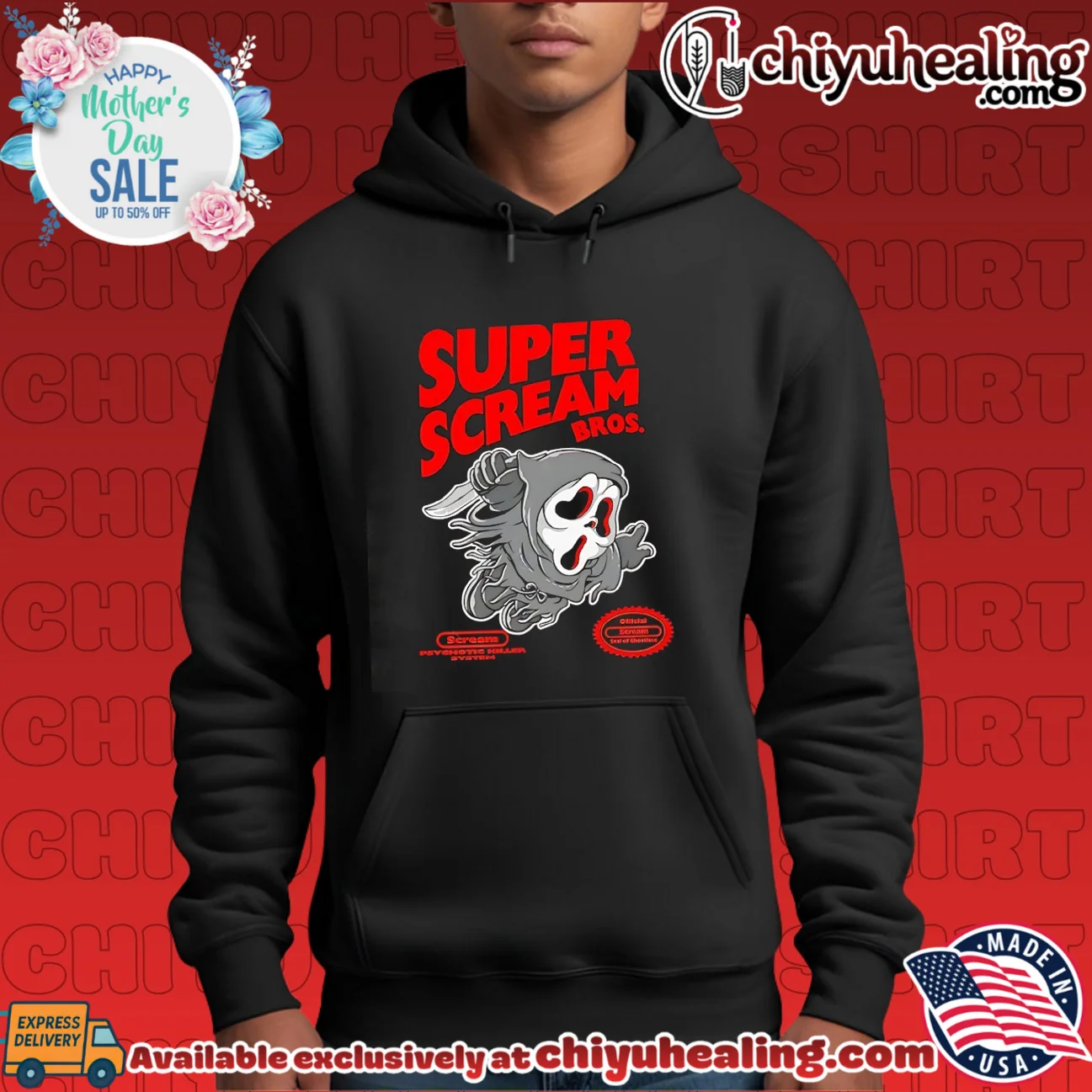 Super Ghostface Scream features Super Mario Bros viral shirt & hoodie | Iconic Look Super Ghostface Scream features Super Mario Bros viral shirt & hoodie | Iconic Look