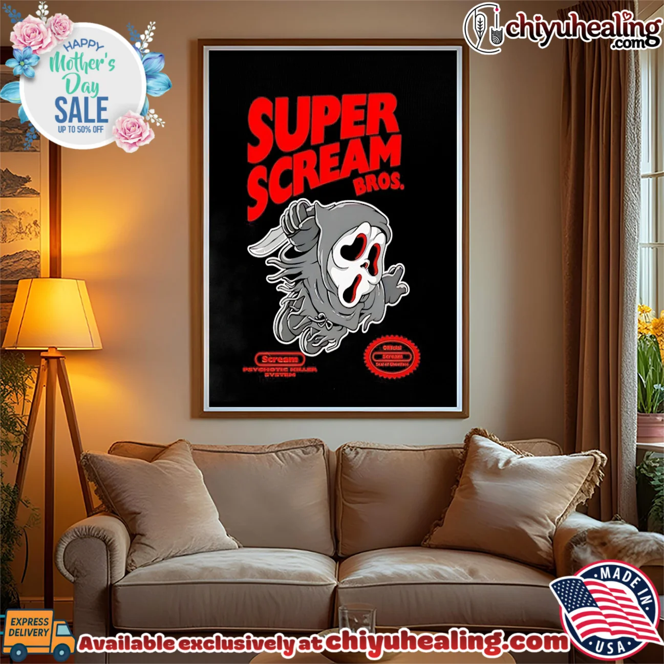 Super Ghostface Scream features Super Mario Bros viral shirt & hoodie | Iconic Look Super Ghostface Scream features Super Mario Bros