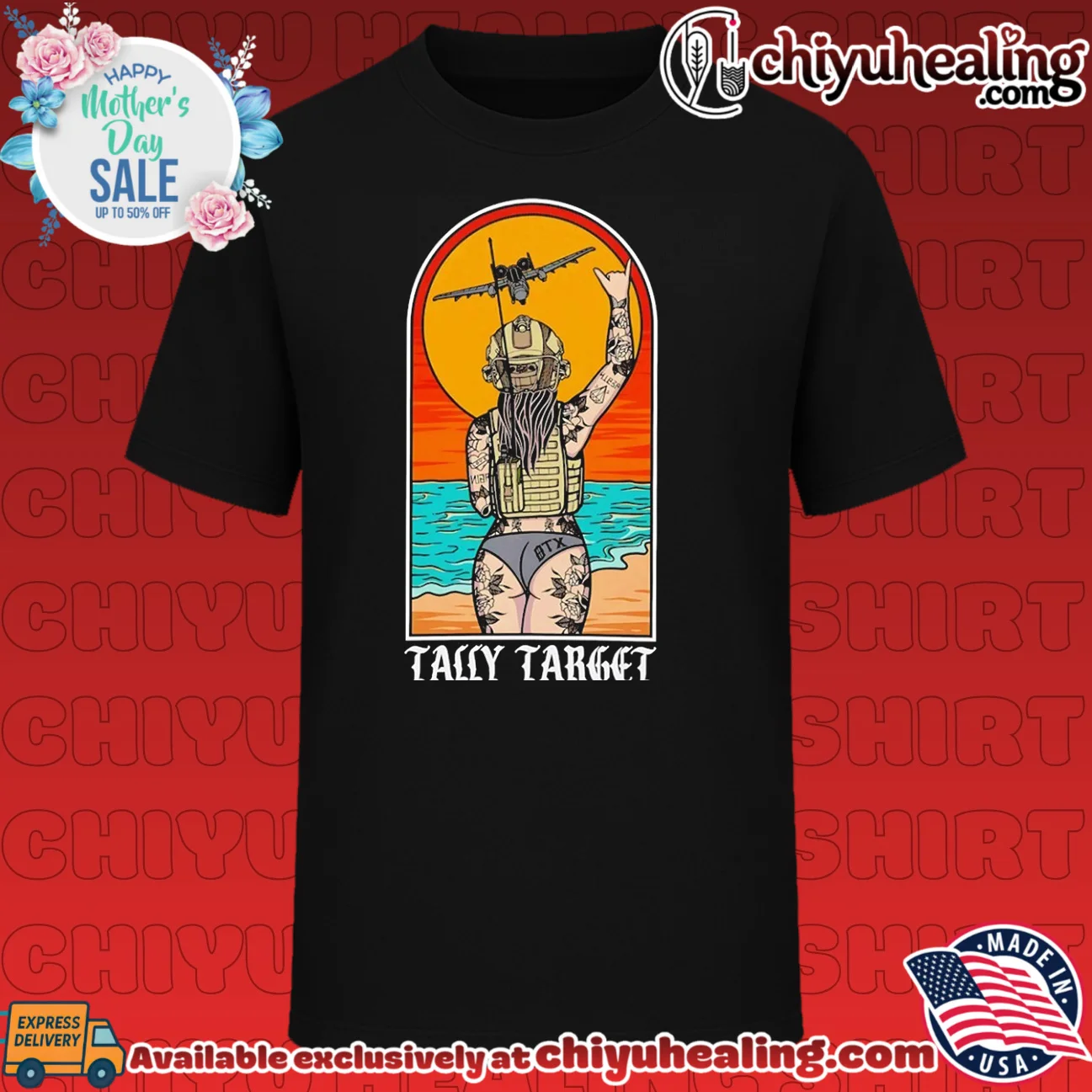 Tally Target A-10 Warthog Beach Girl Military Aviation